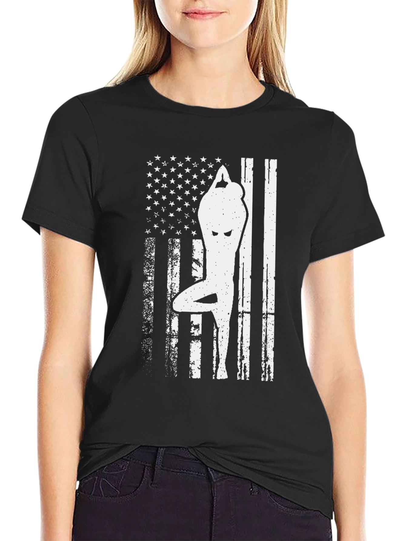 Yoga American Flag T-Shirt