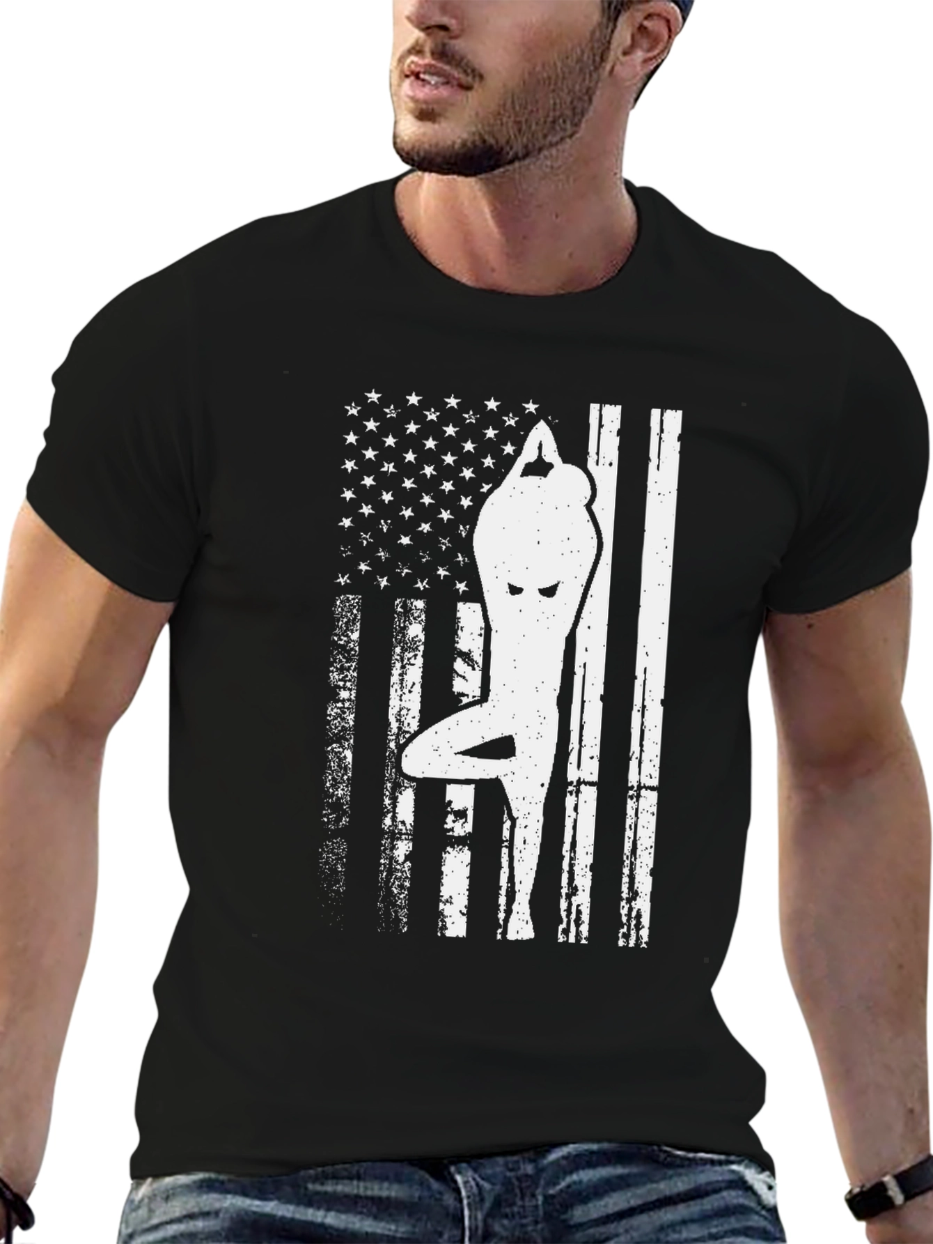 Yoga American Flag T-Shirt