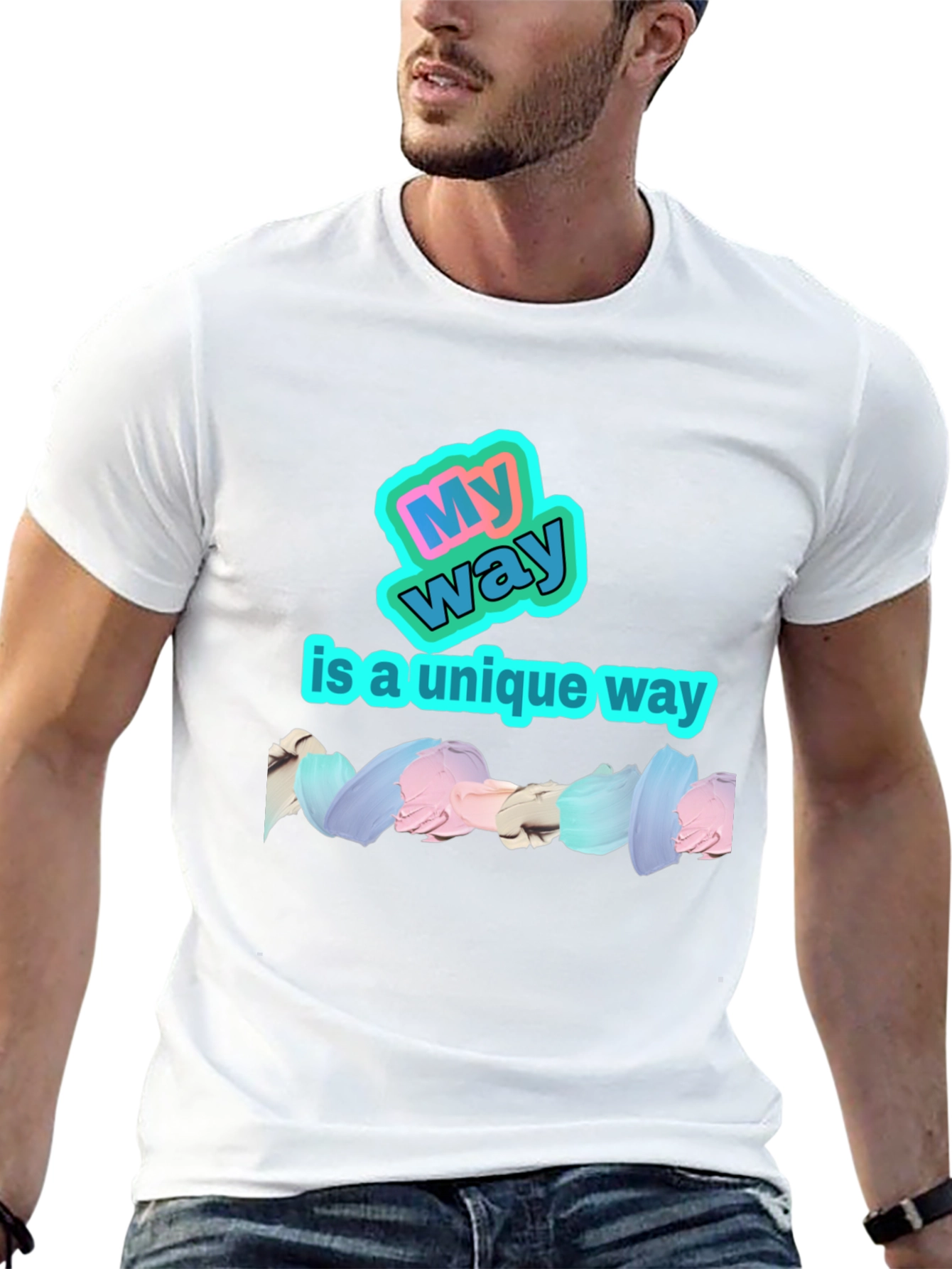 My Way Unique Black Graphic T-Shirt