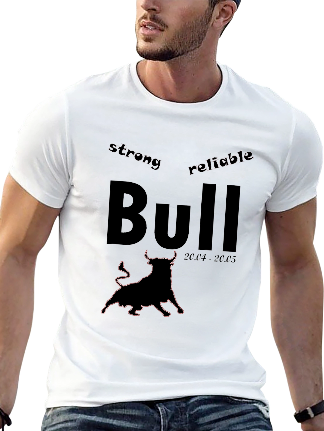 Bull Zodiac Black Graphic Tee - Strong & Reliable