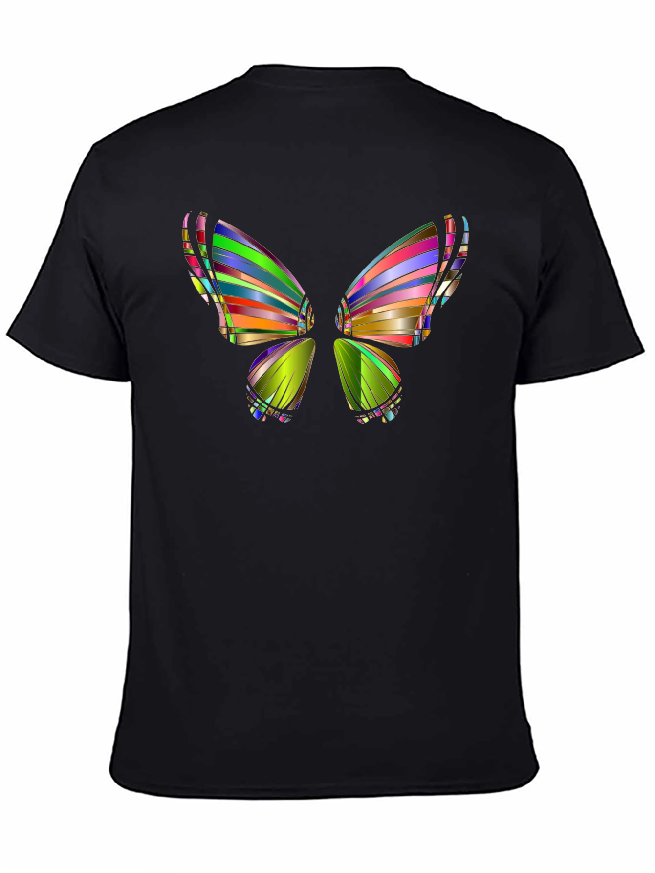 Abstract Butterfly Graphic Mens Black T-Shirt
