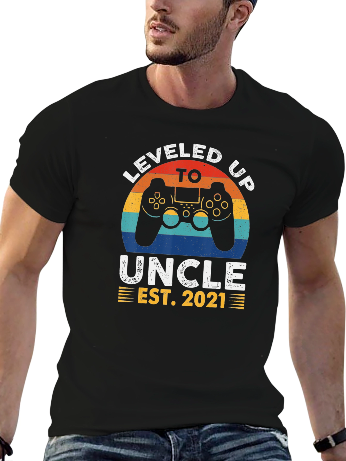 Leveled Up to Uncle EST. 2021 T-Shirt