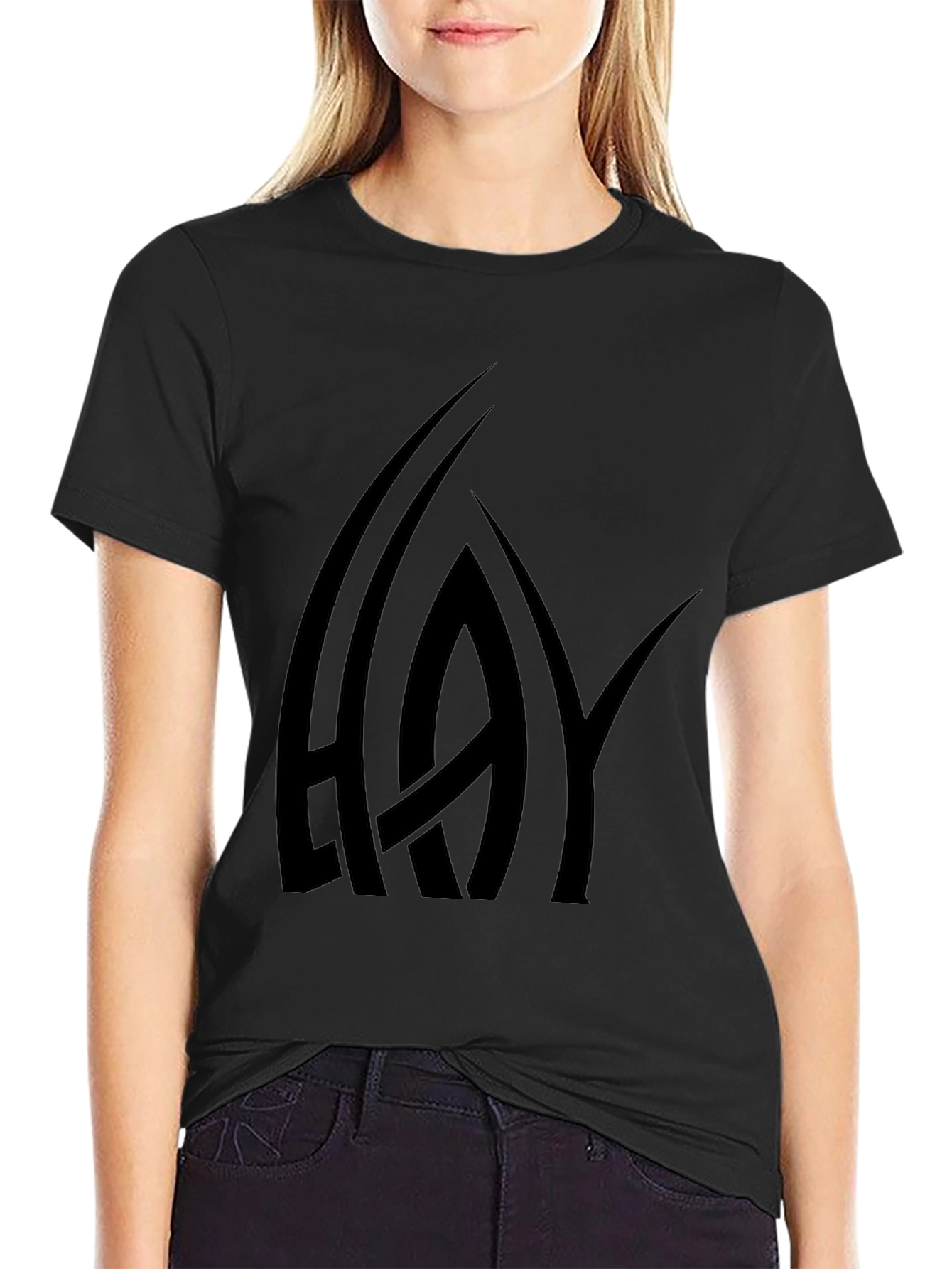 Black HAY Graphic Print T-Shirt