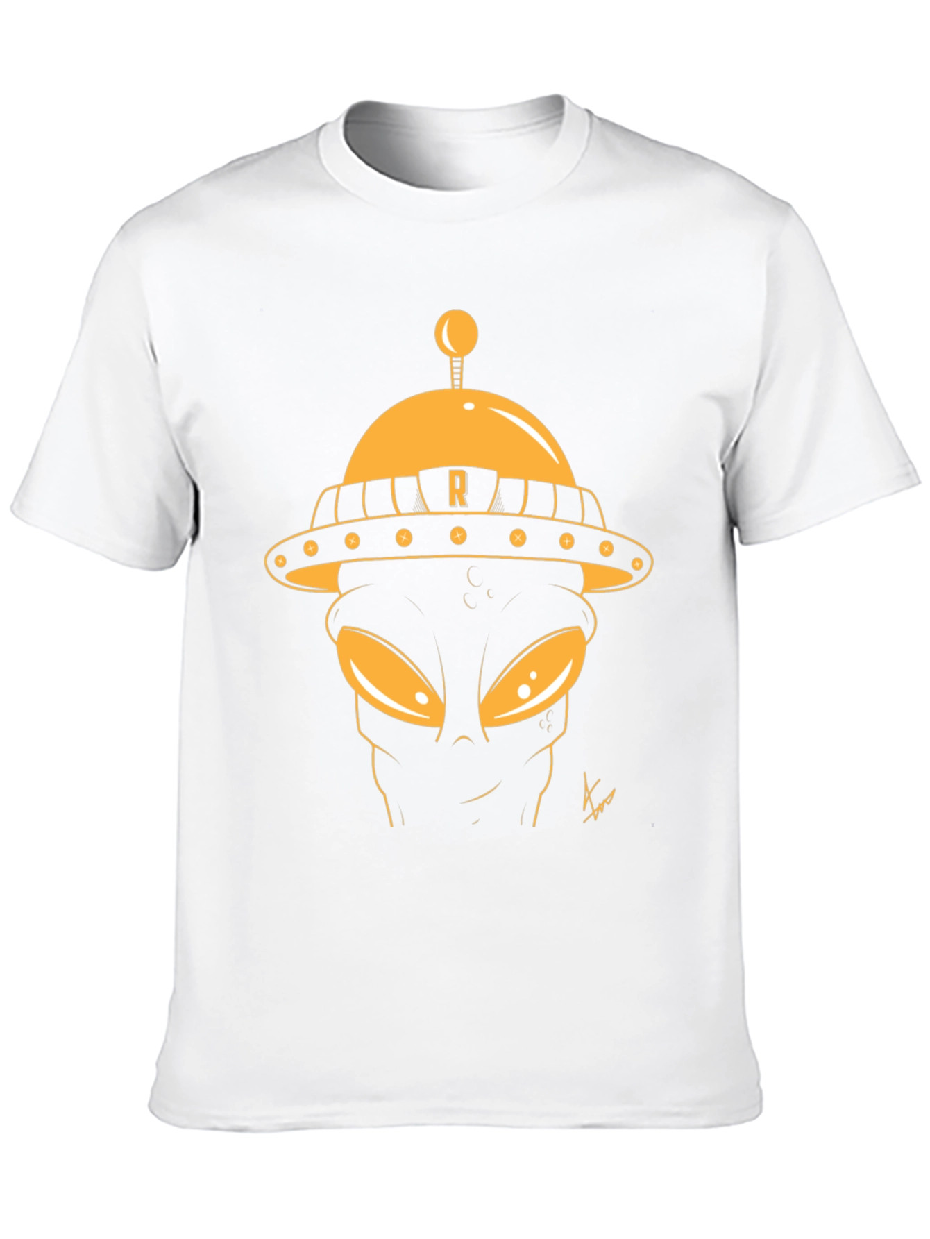 Retro Alien Graphic Tee - Black Cotton