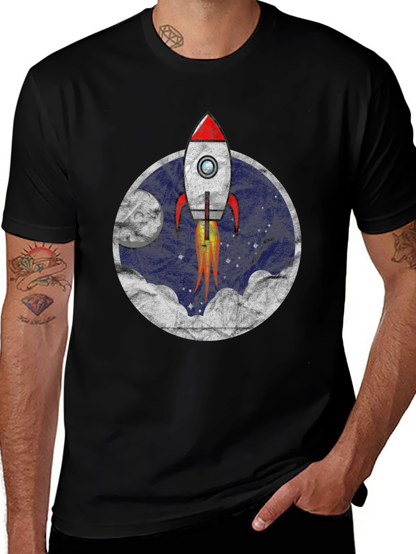 Rocket Launch T-Shirt - Retro Space Tee