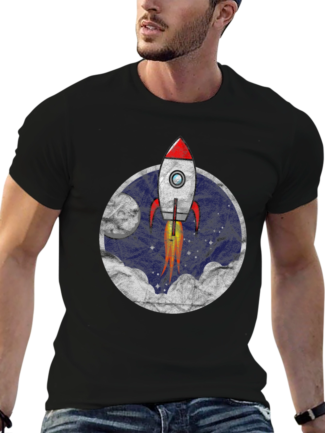 Rocket Launch T-Shirt - Retro Space Tee