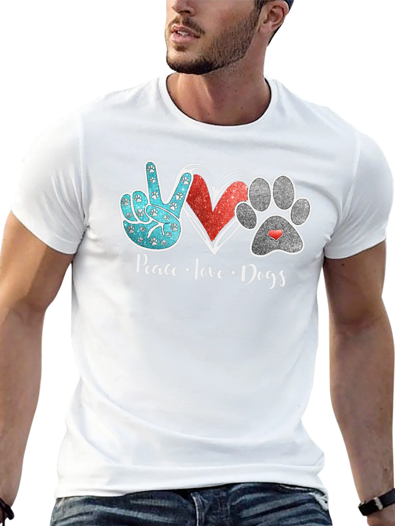 Peace Love Dogs Graphic Tee - Black Unisex T-Shirt