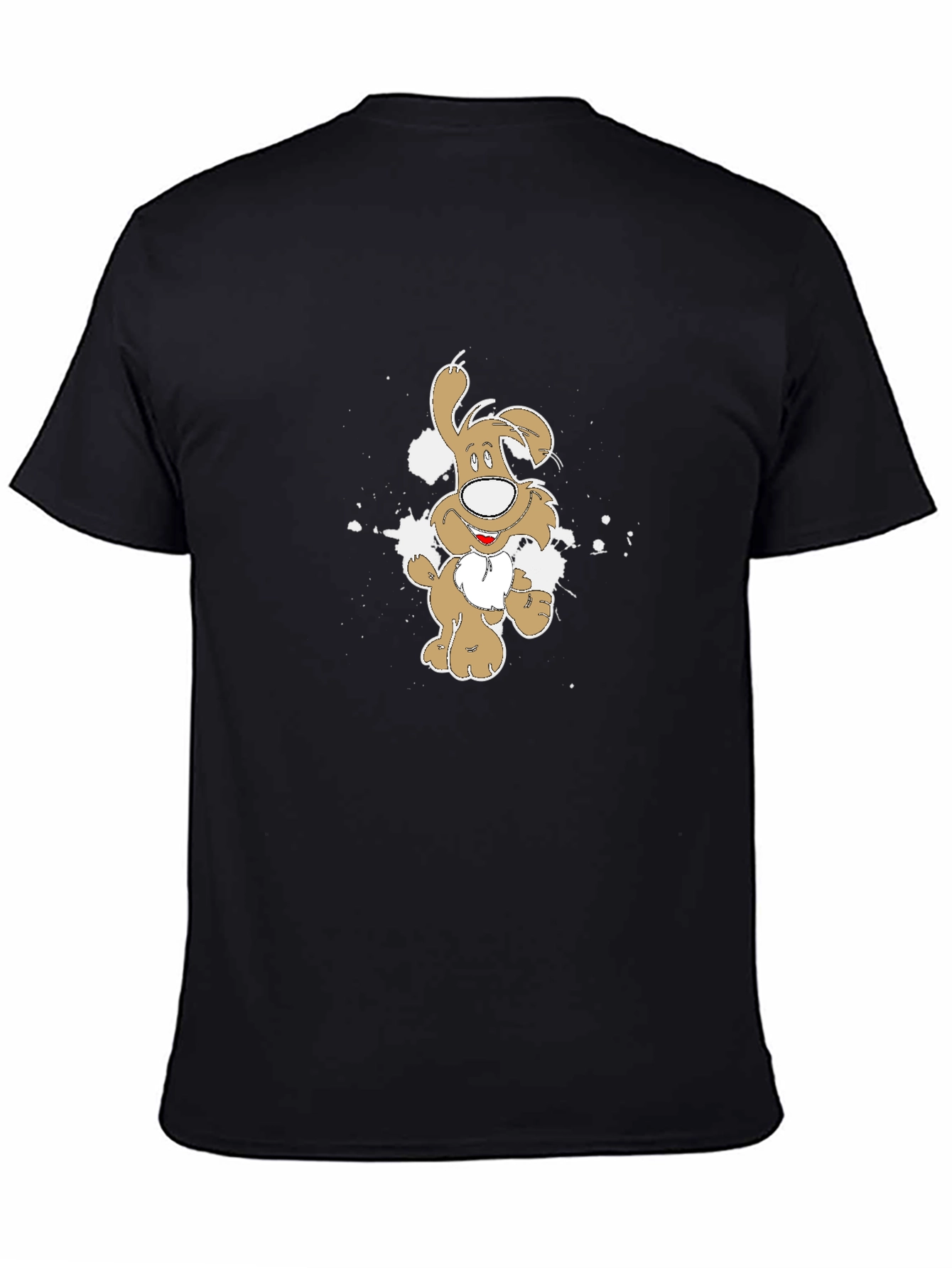 Cartoon Dog Graphic Tee - Mens Black T-Shirt