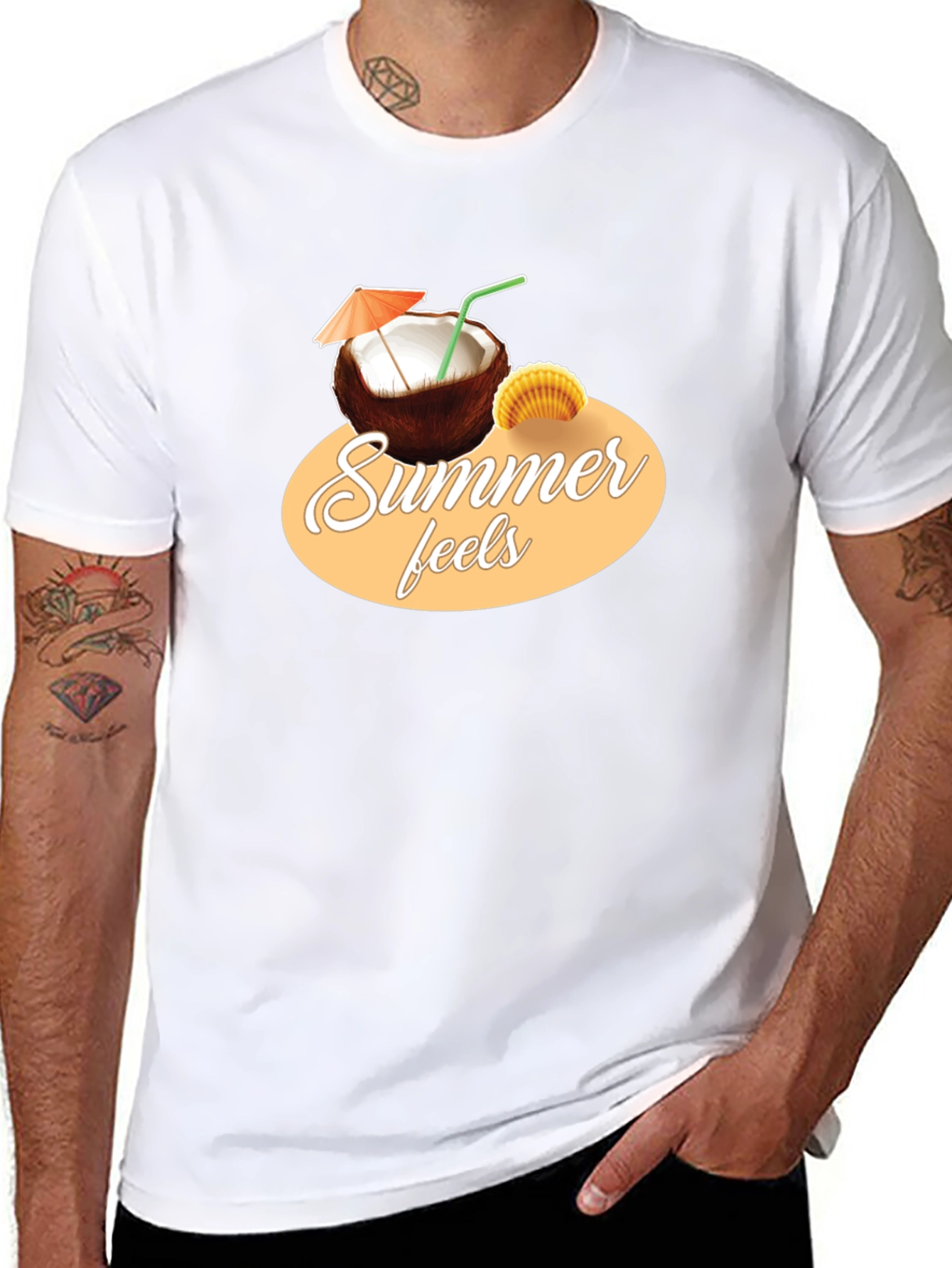 Summer Feels T-Shirt - Coconut Graphic Tee