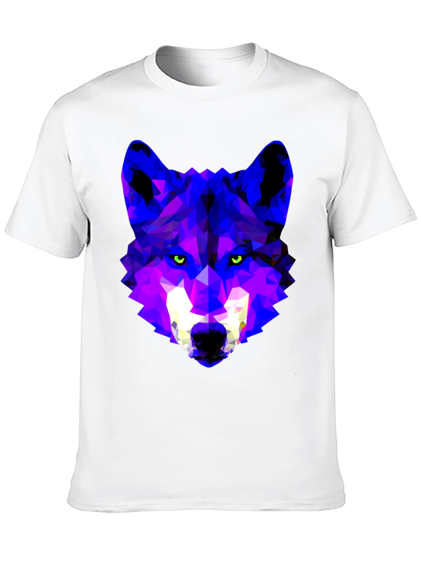 Geometric Wolf Head Graphic Tee - Trendy Streetwear
