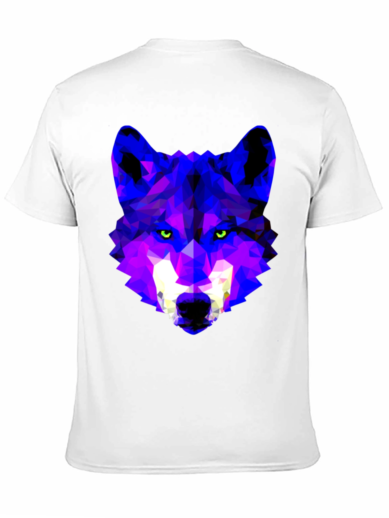 Geometric Wolf Head Graphic Tee - Trendy Streetwear