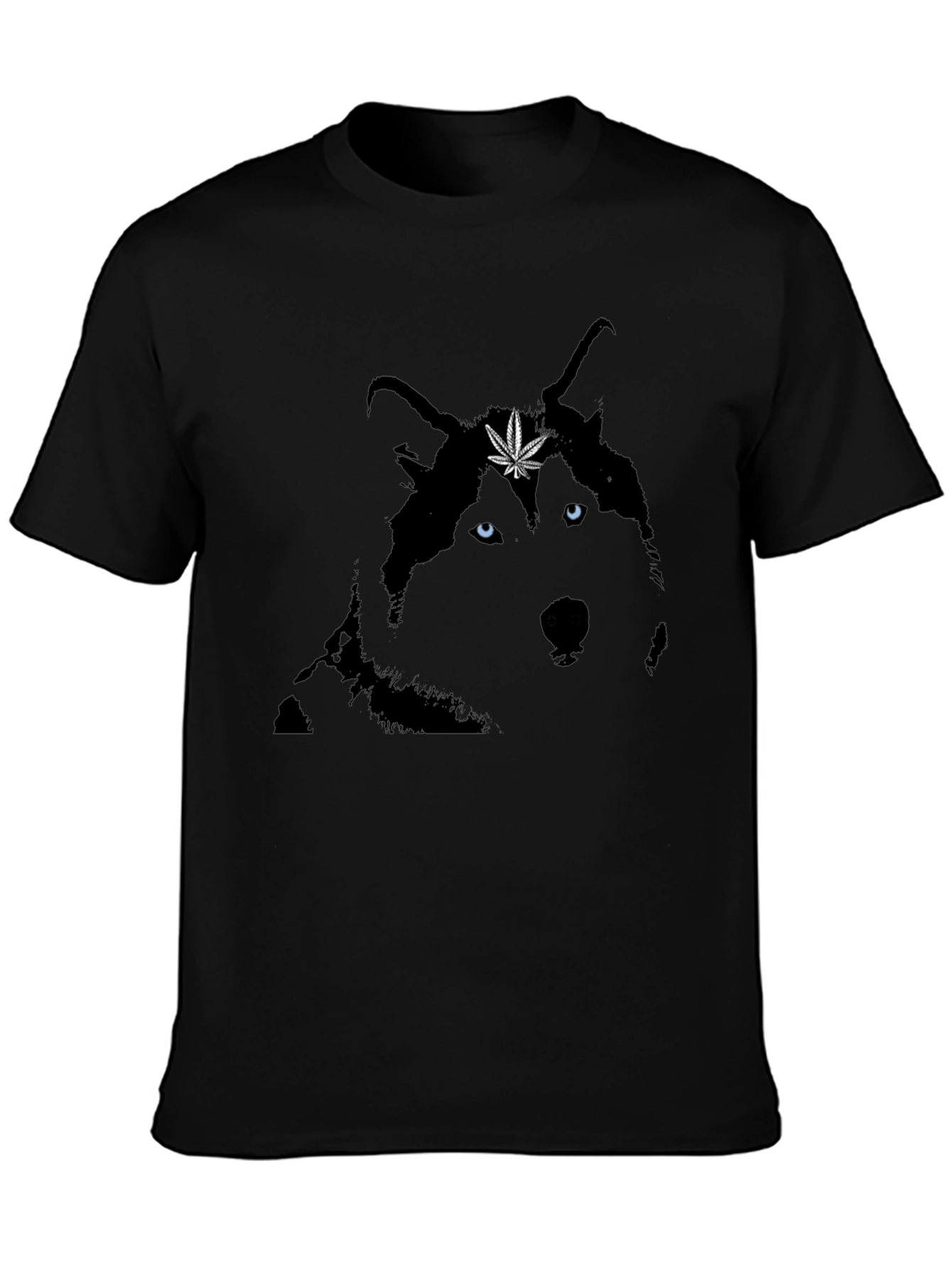 Cool Wolf Graphic Tee - Black Cotton Blend