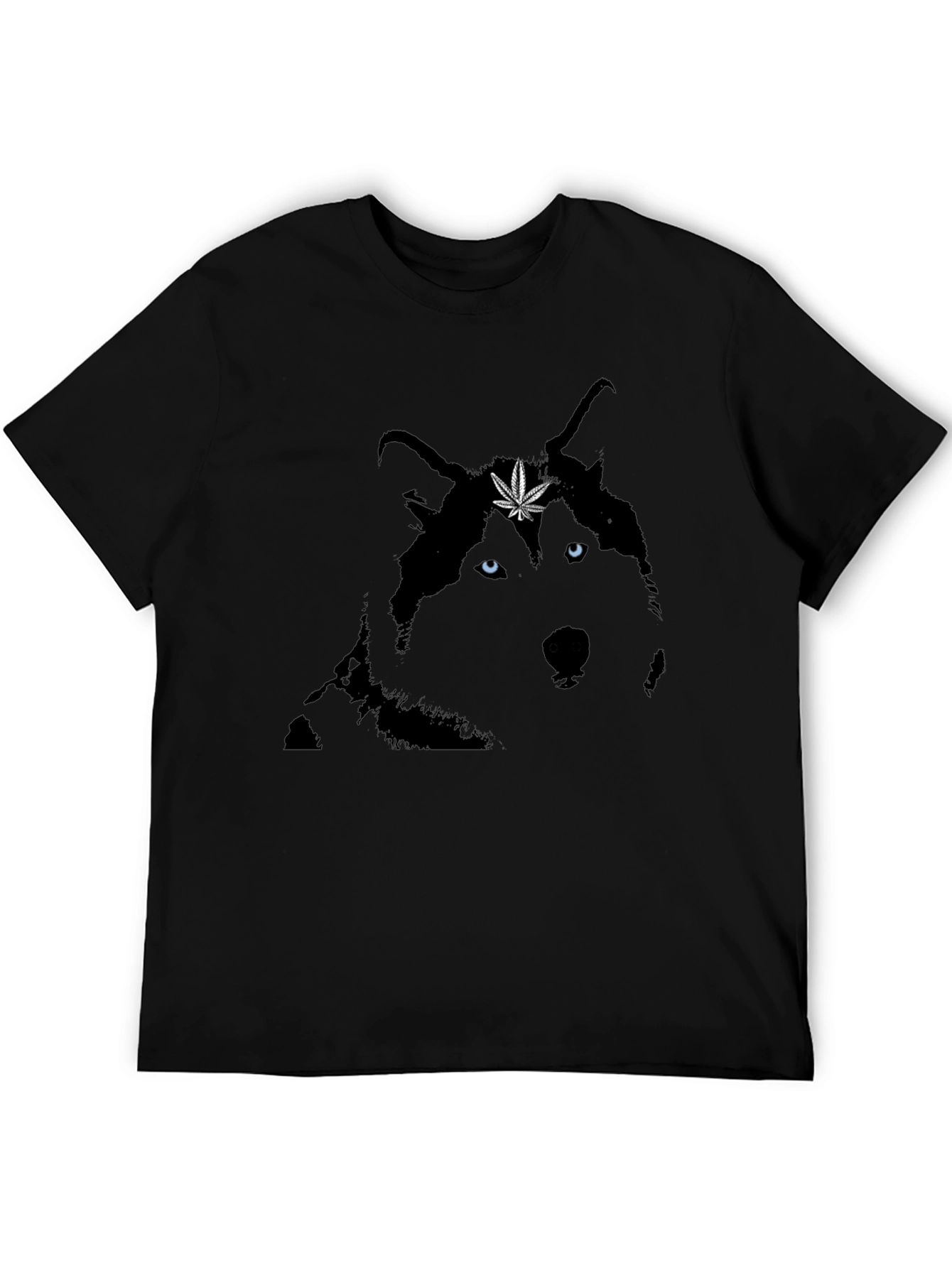 Cool Wolf Graphic Tee - Black Cotton Blend