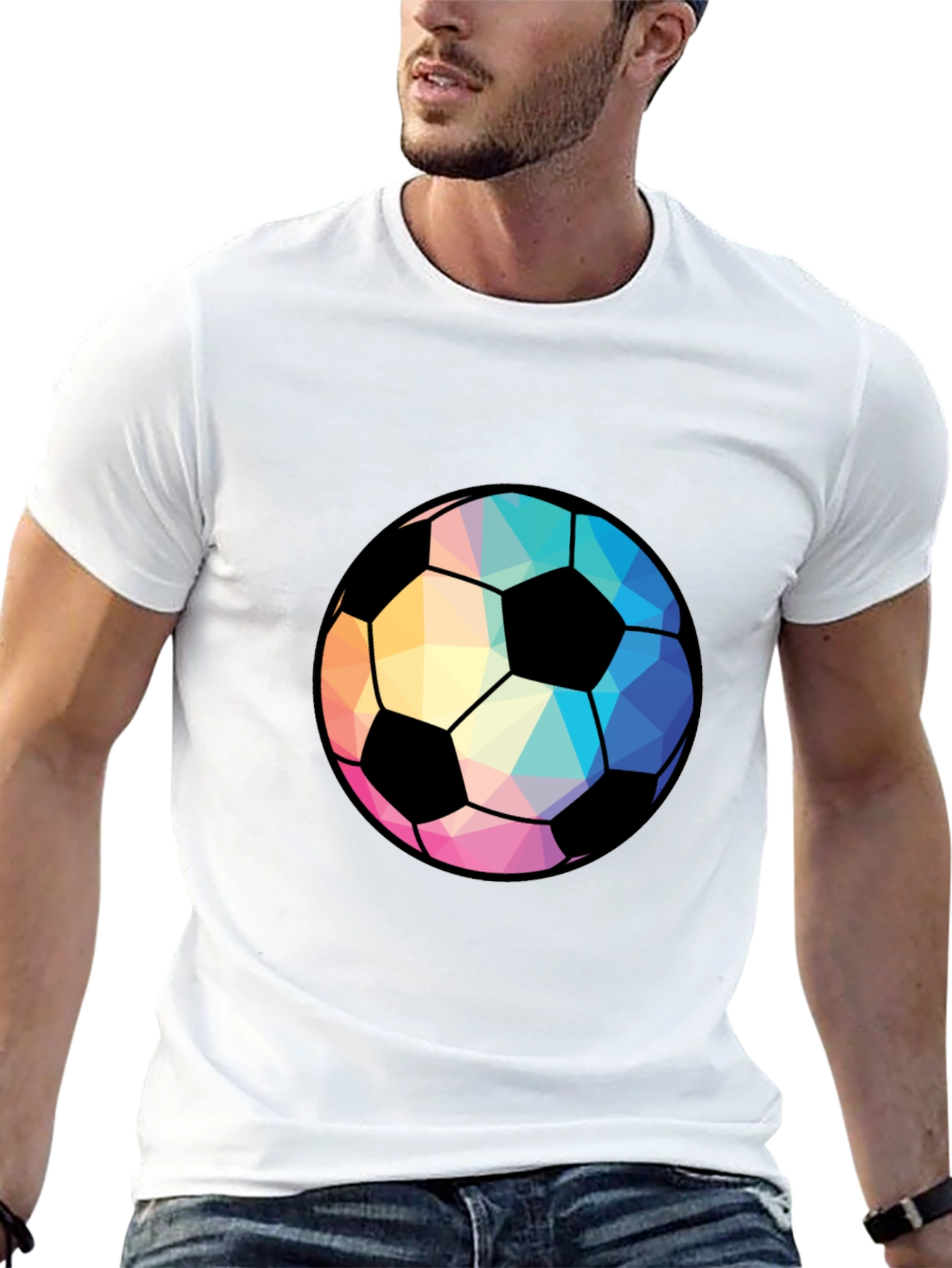 Geometric Soccer Ball Black Tee