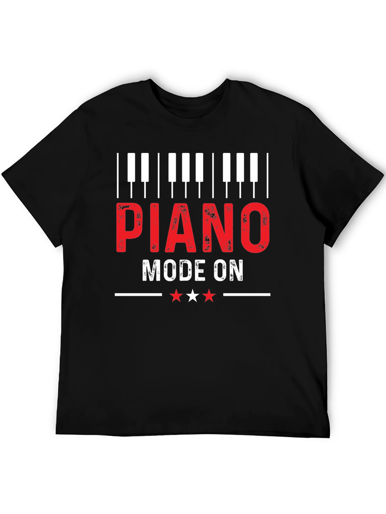 Piano Mode On Graphic Tee - Music Lover Gift