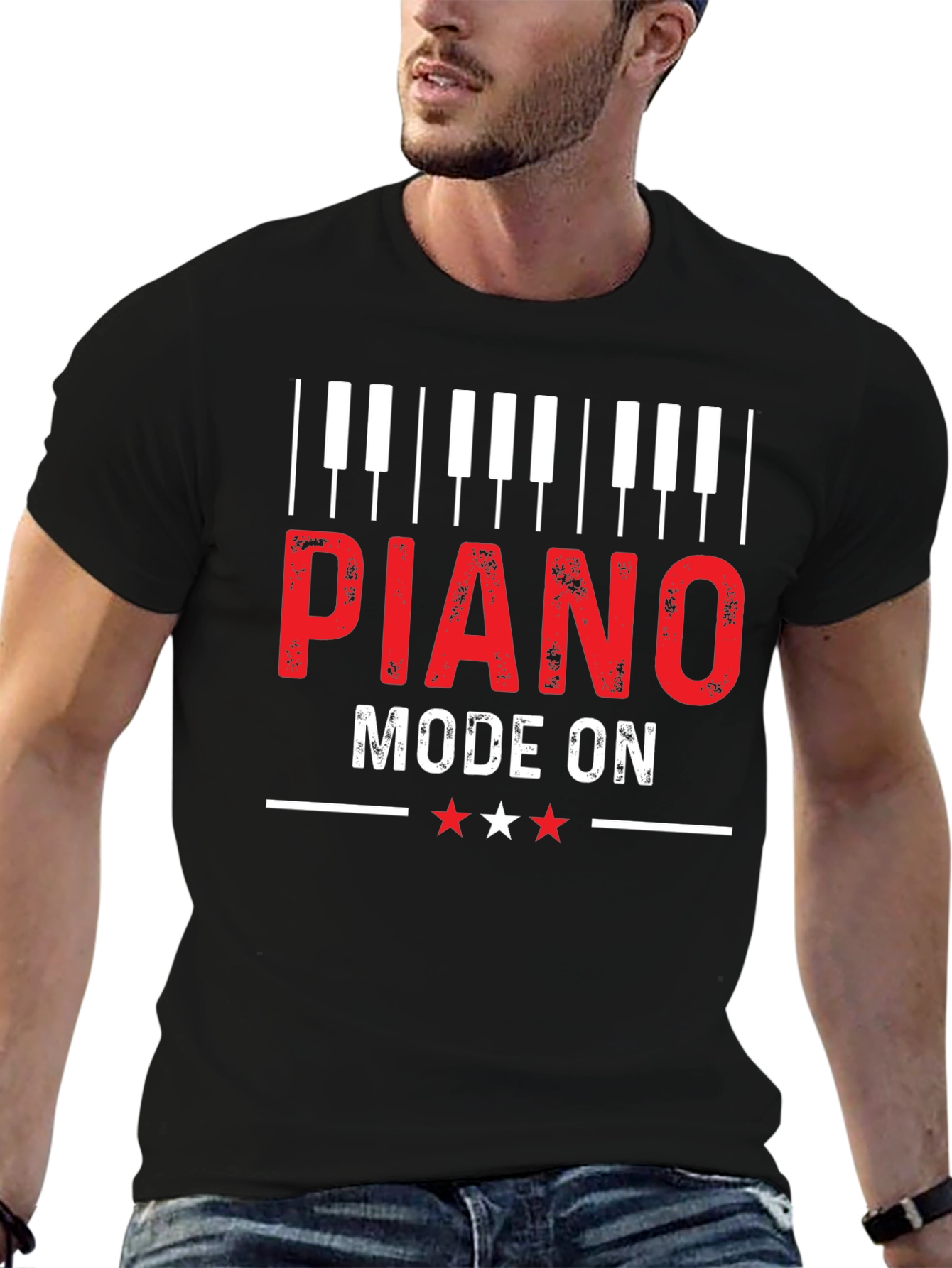 Piano Mode On Graphic Tee - Music Lover Gift