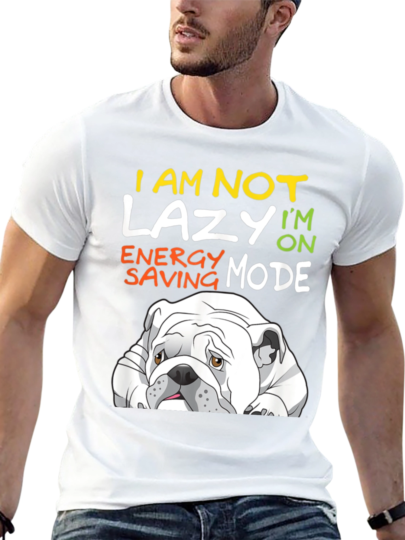 Lazy Bulldog T-Shirt - Energy Saving Mode Tee