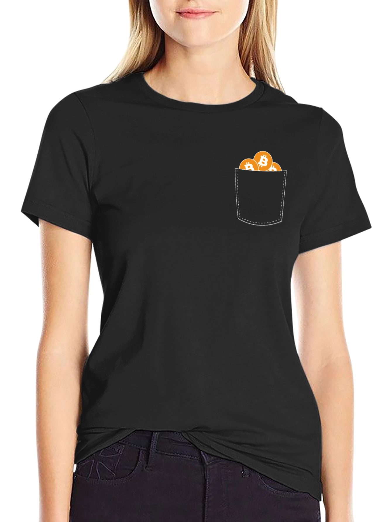 Bitcoin Pocket Black T-Shirt