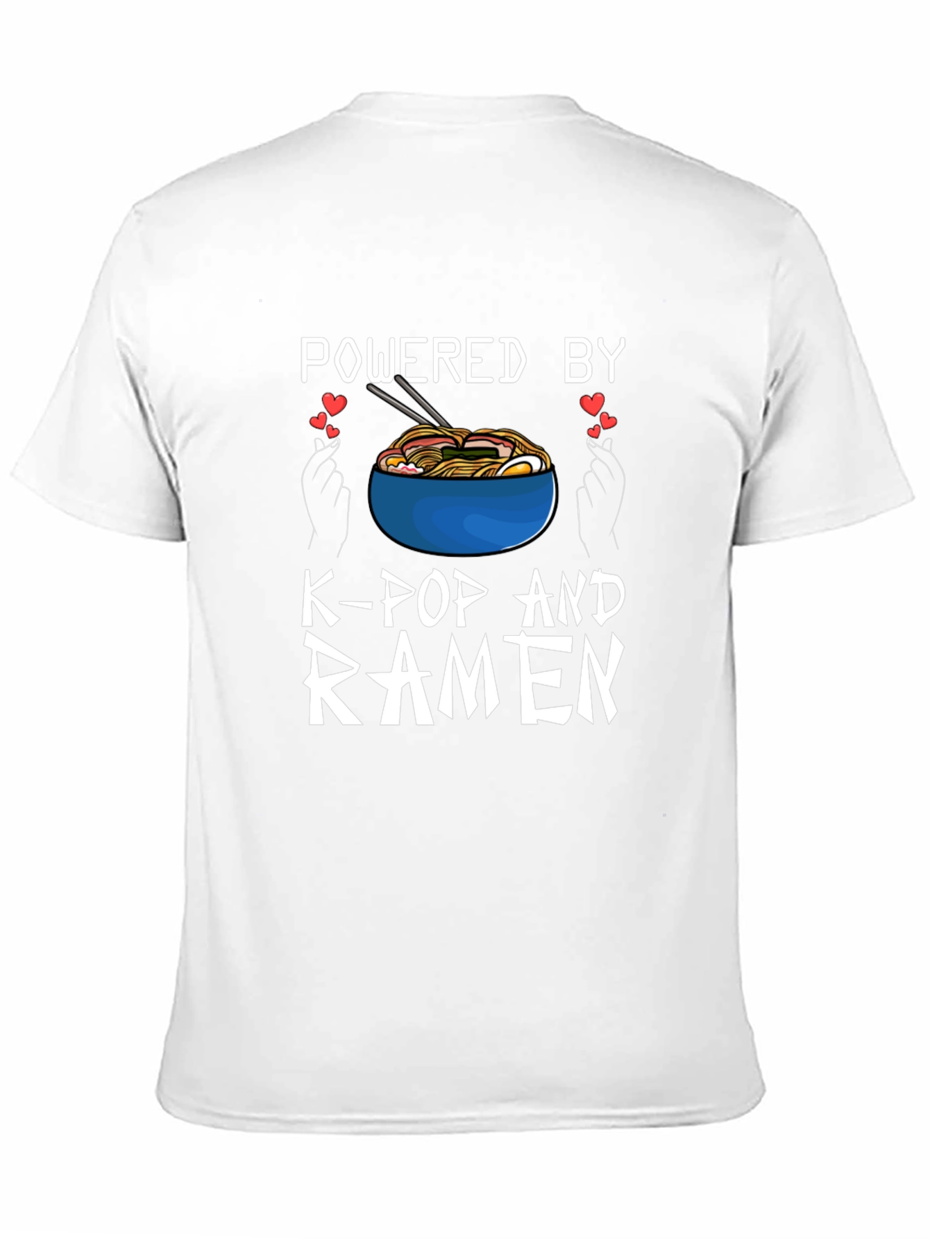 Powered by K-Pop and Ramen Black T-Shirt