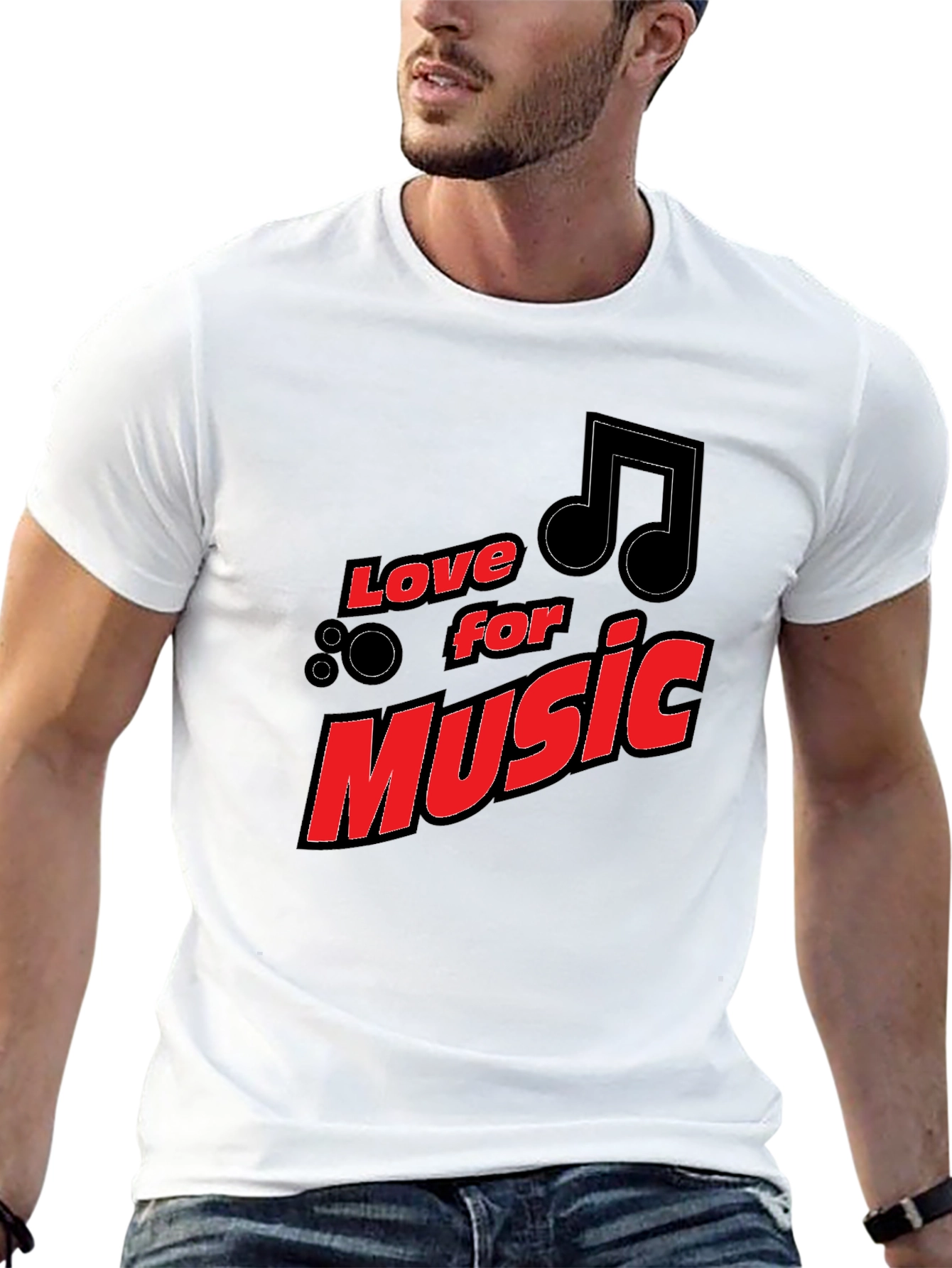 Love for Music Black Graphic Tee