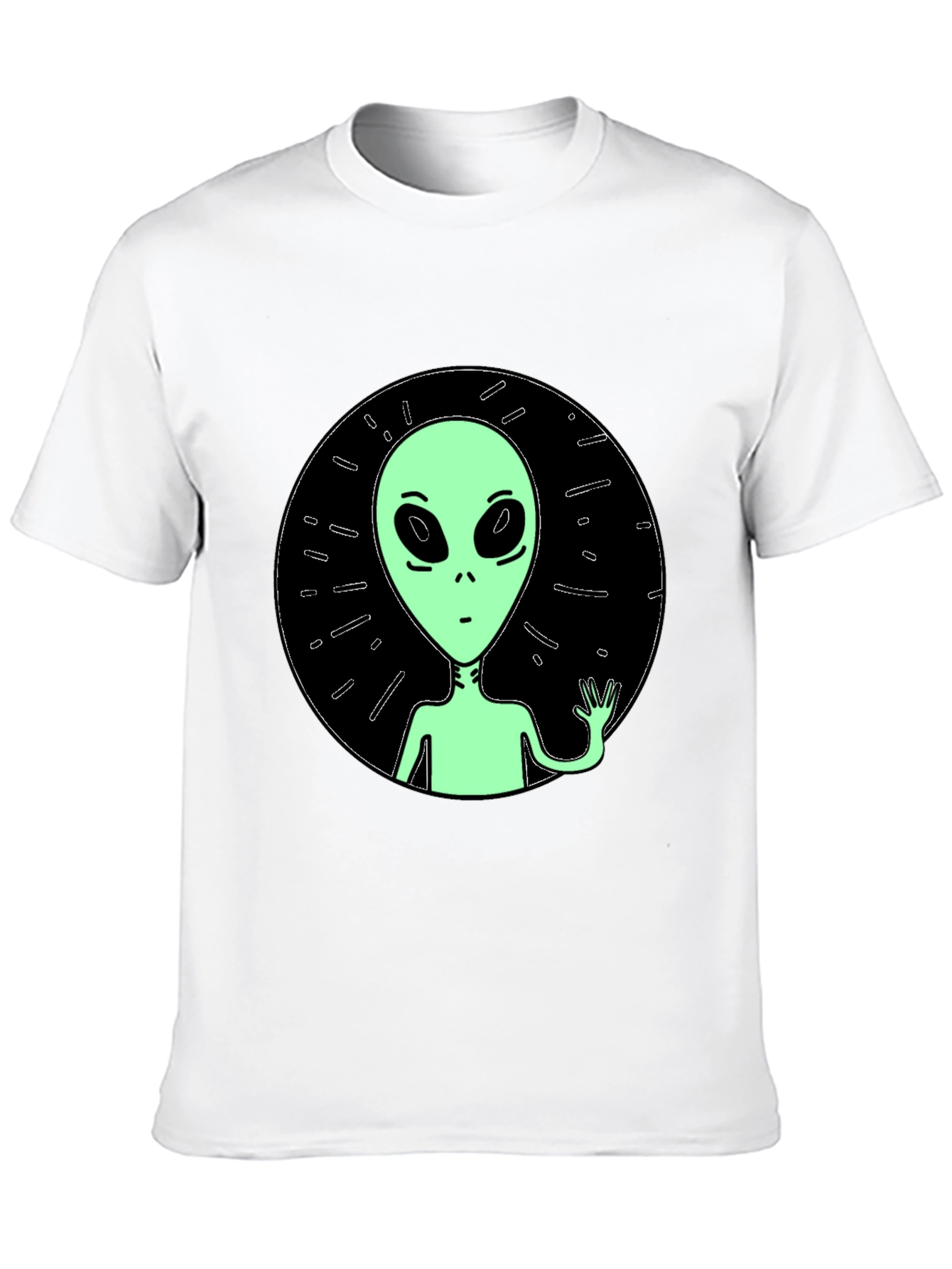 Alien Graphic Tee - Black Crew Neck T-Shirt