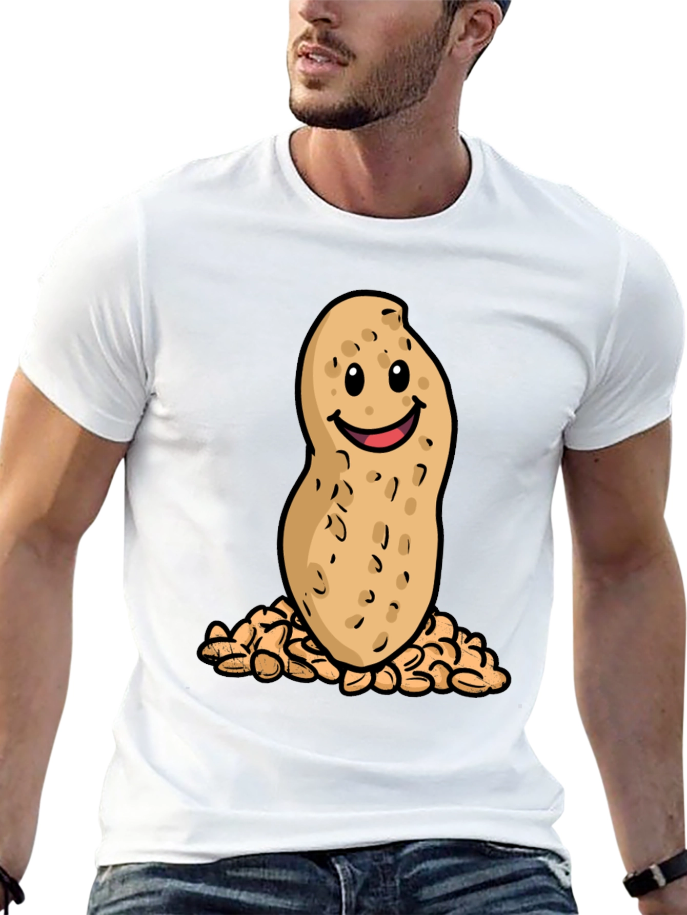 Funny Peanut Cartoon Graphic T-Shirt