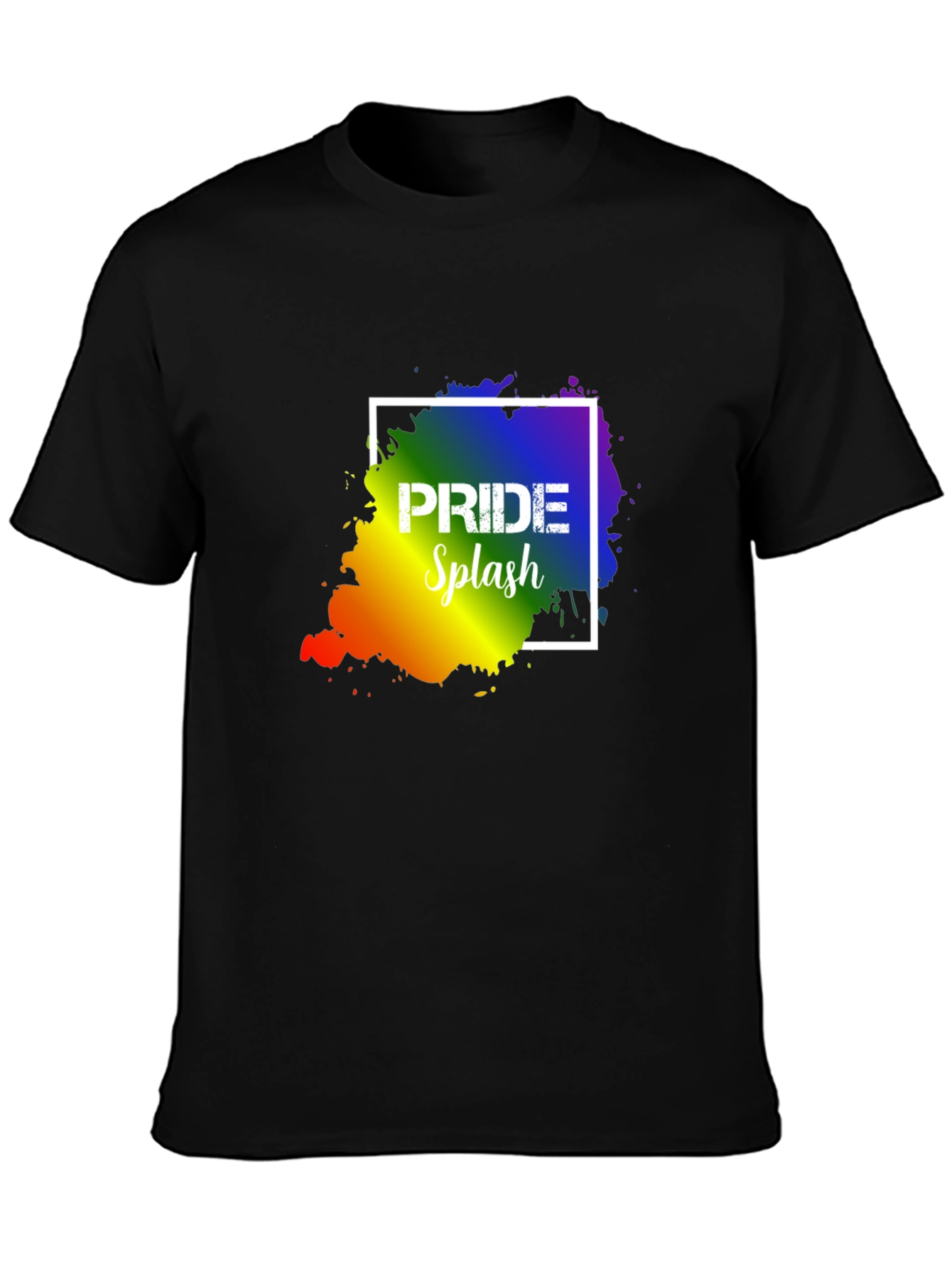Pride Splash T-Shirt: Rainbow Design Soft Cotton