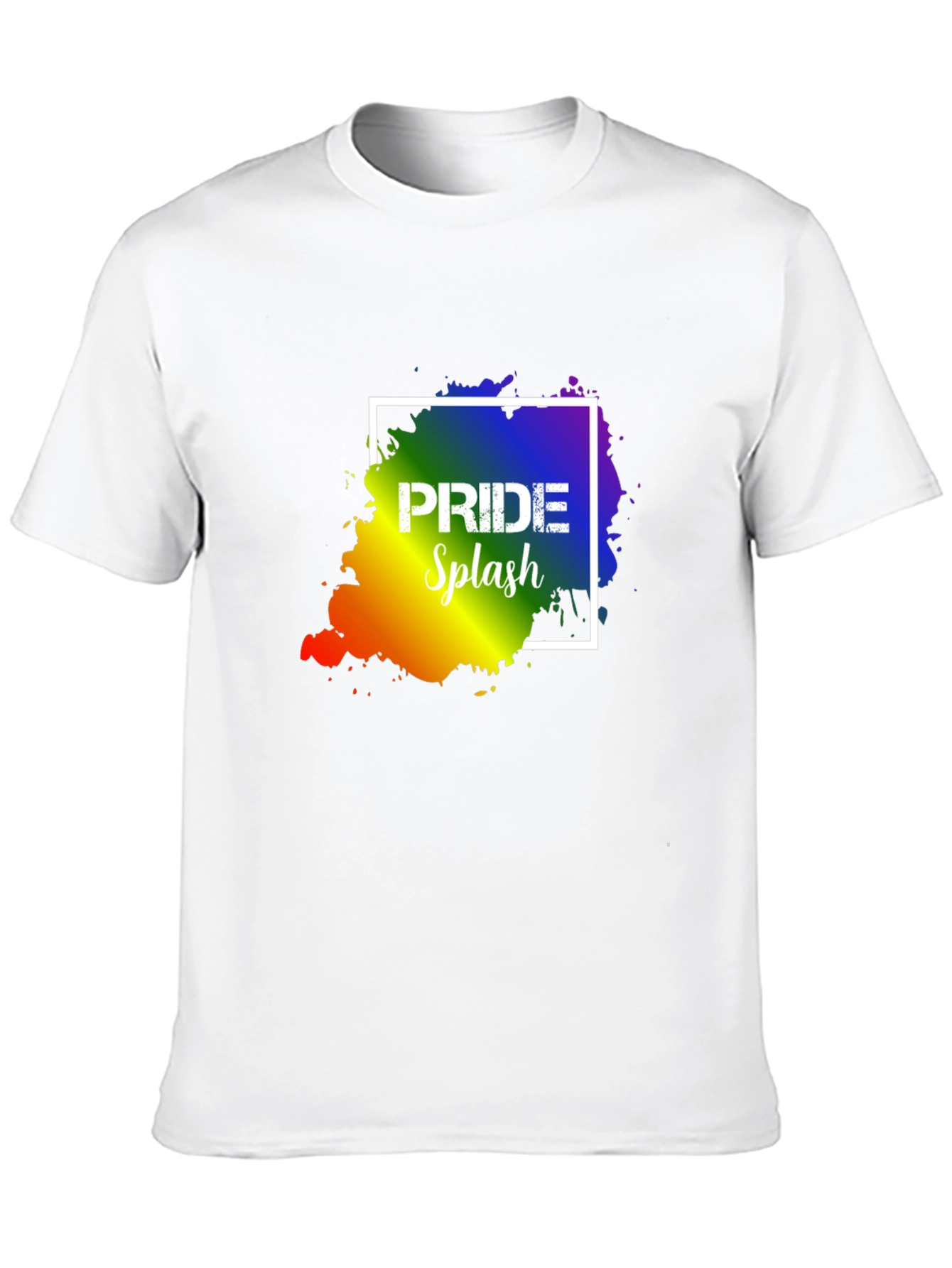 Pride Splash T-Shirt: Rainbow Design Soft Cotton