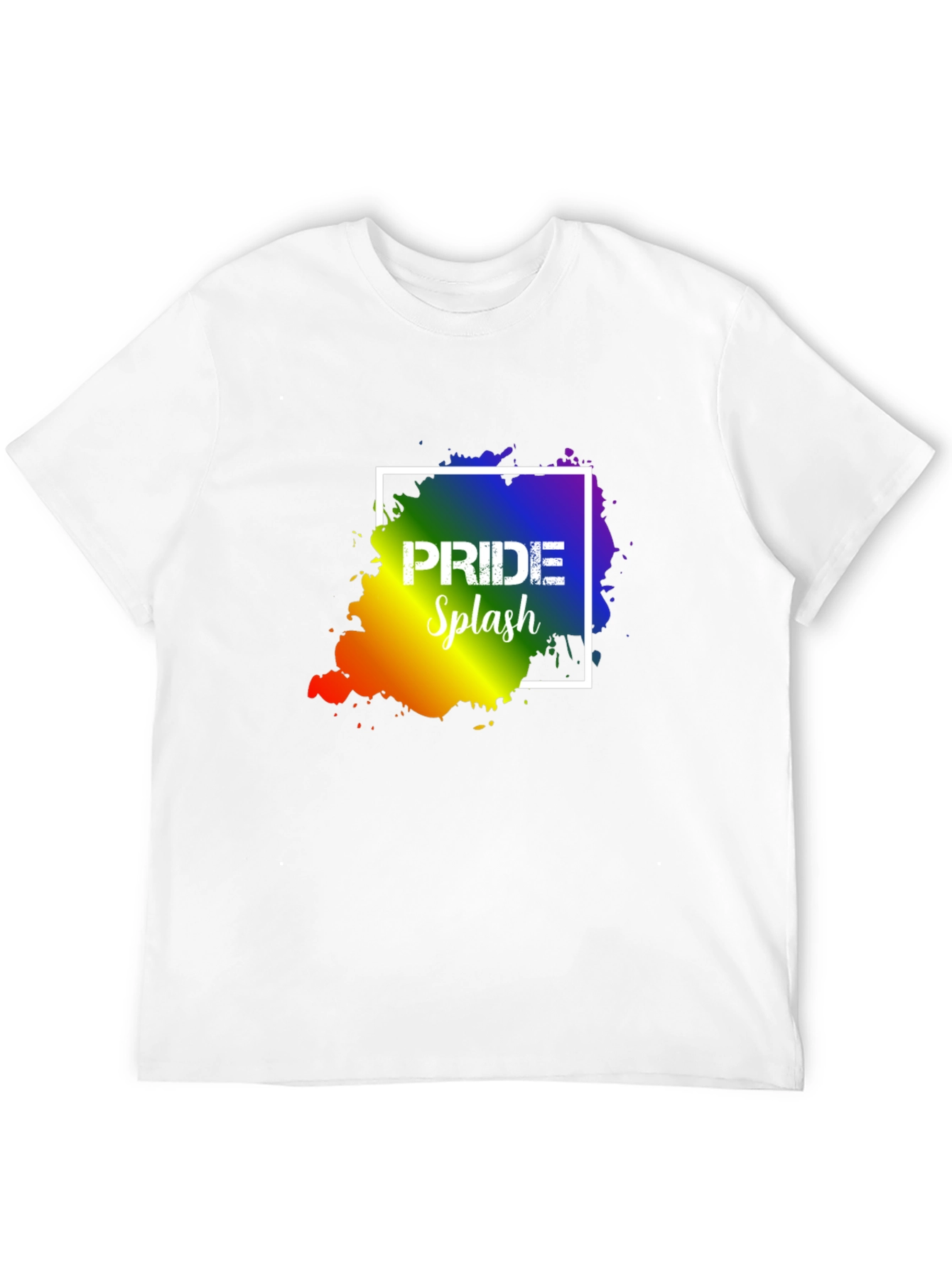 Pride Splash T-Shirt: Rainbow Design Soft Cotton