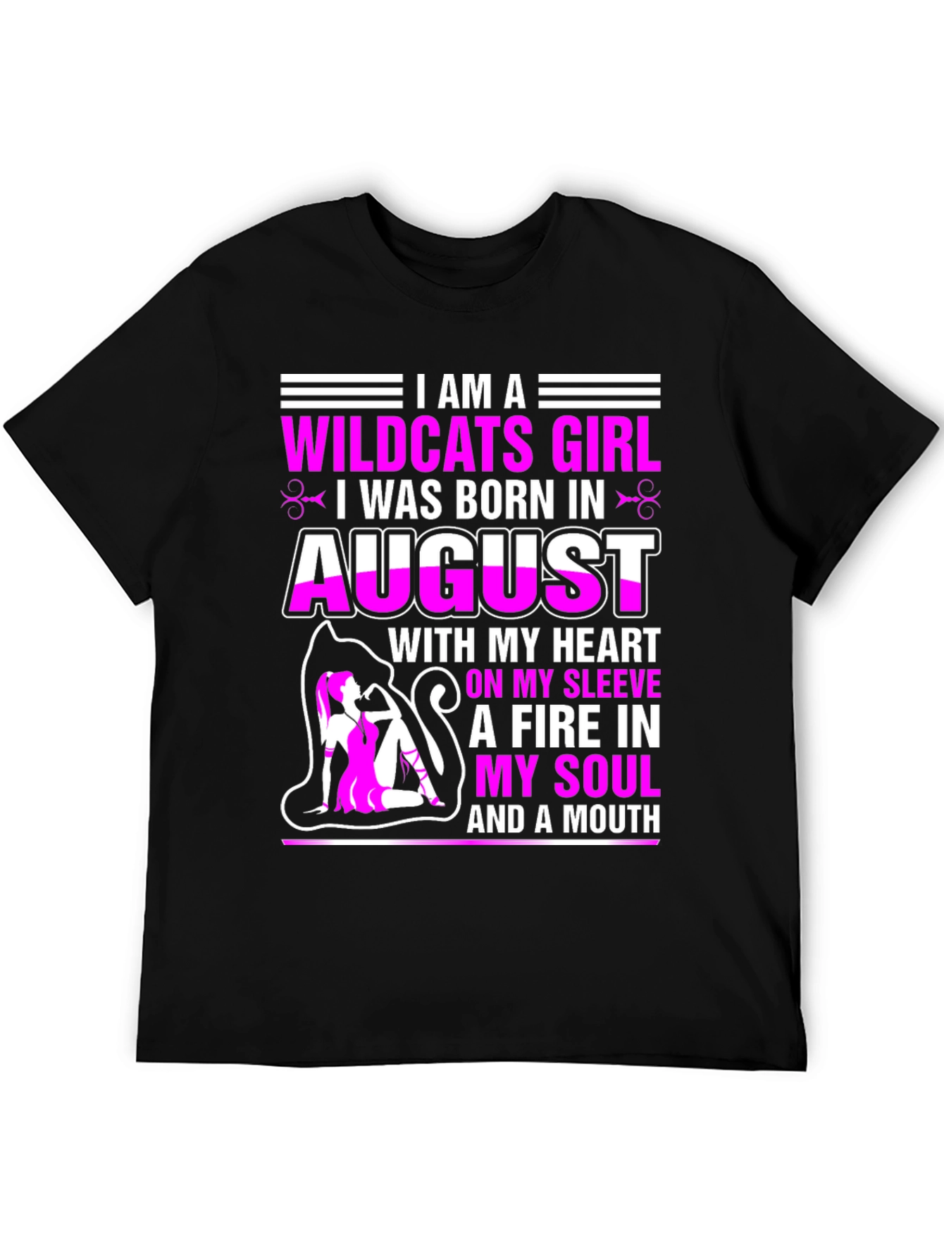 Wildcats Girl August Birthday T-Shirt
