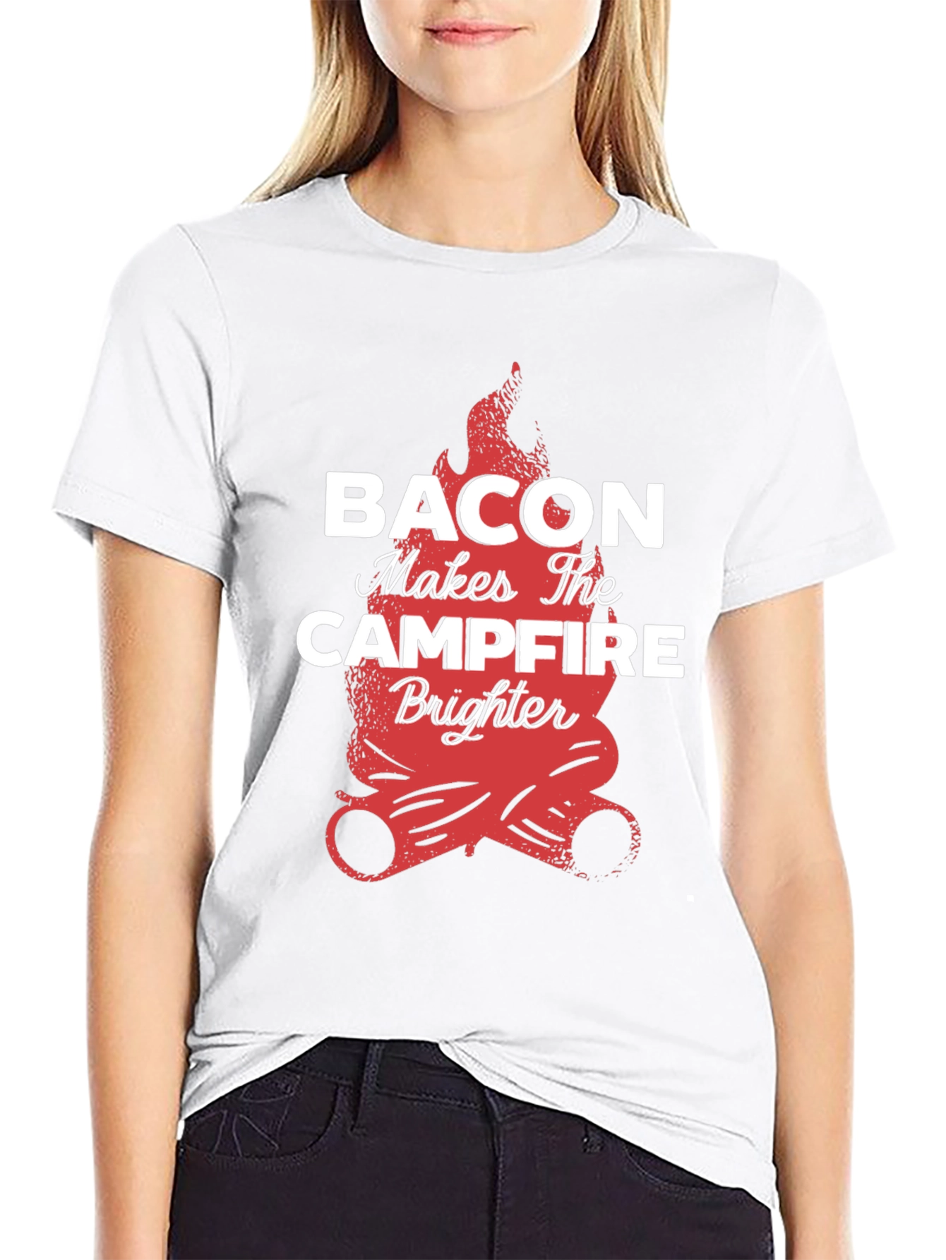 Bacon Campfire Black Graphic Tee