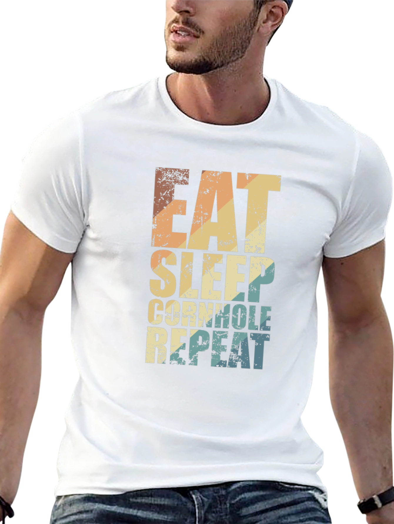 Eat Sleep Cornhole Repeat Graphic Tee