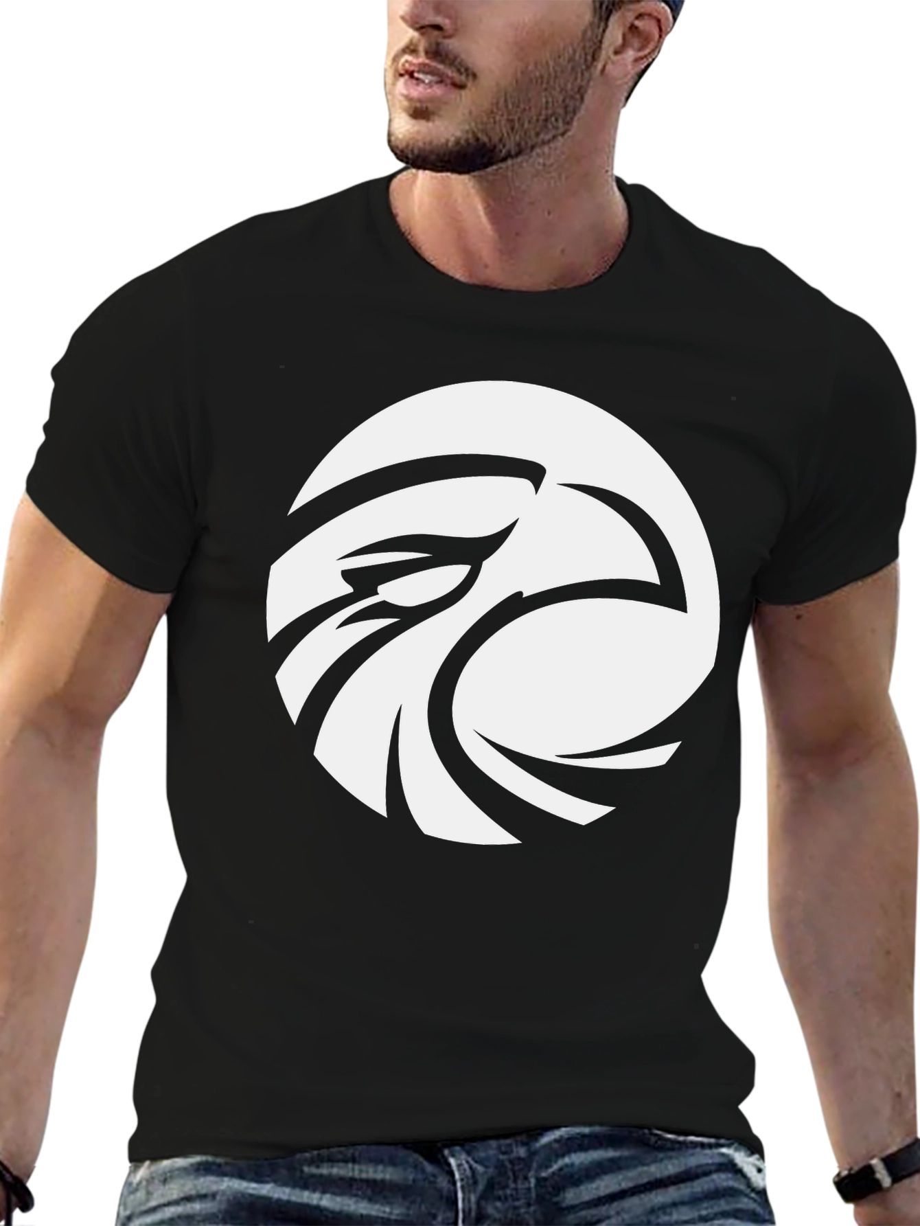 Eagle Eye Graphic Tee - Cool Black Cotton T-Shirt