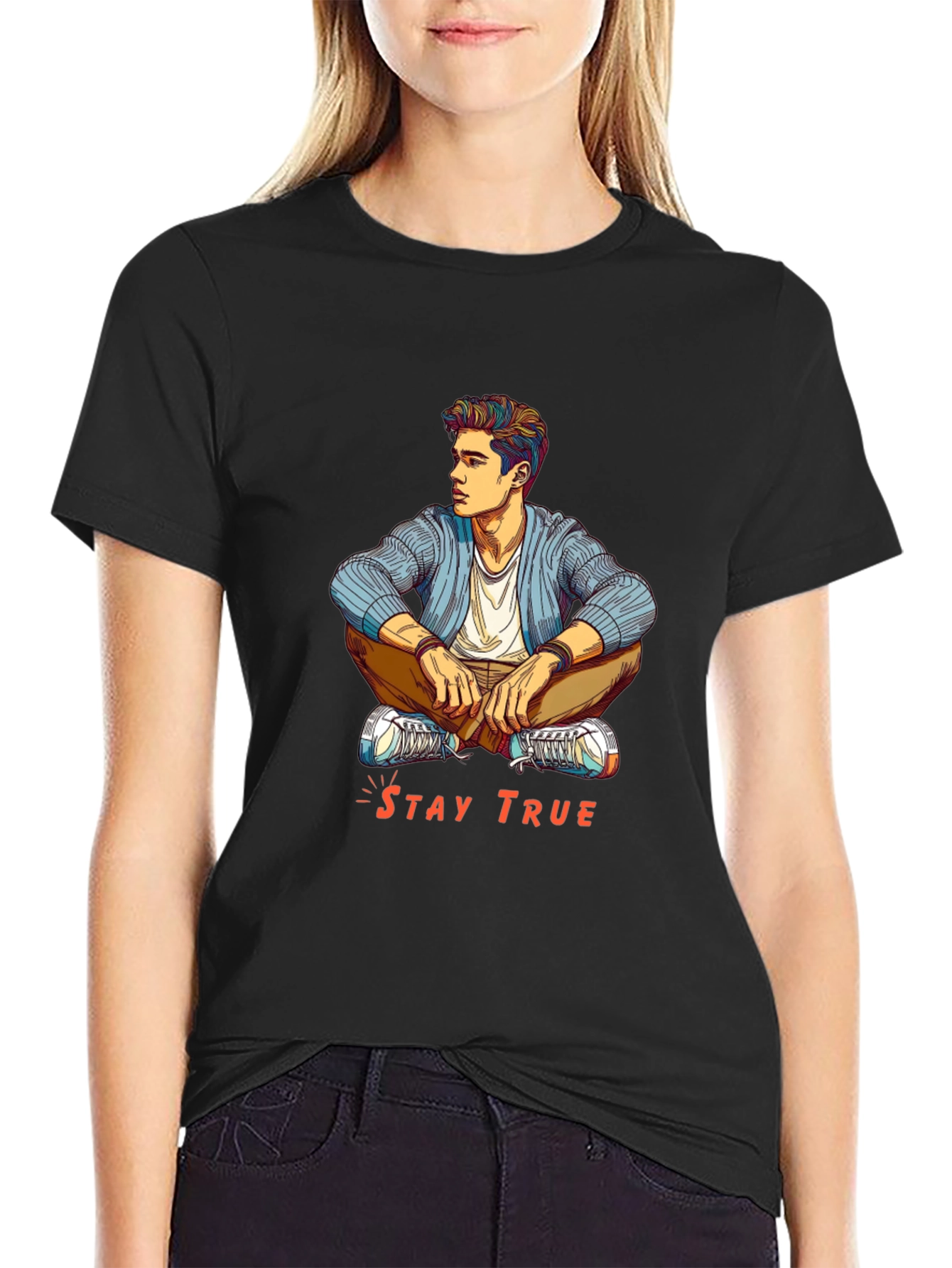 Stay True Graphic T-Shirt - Mens Fashion Tee