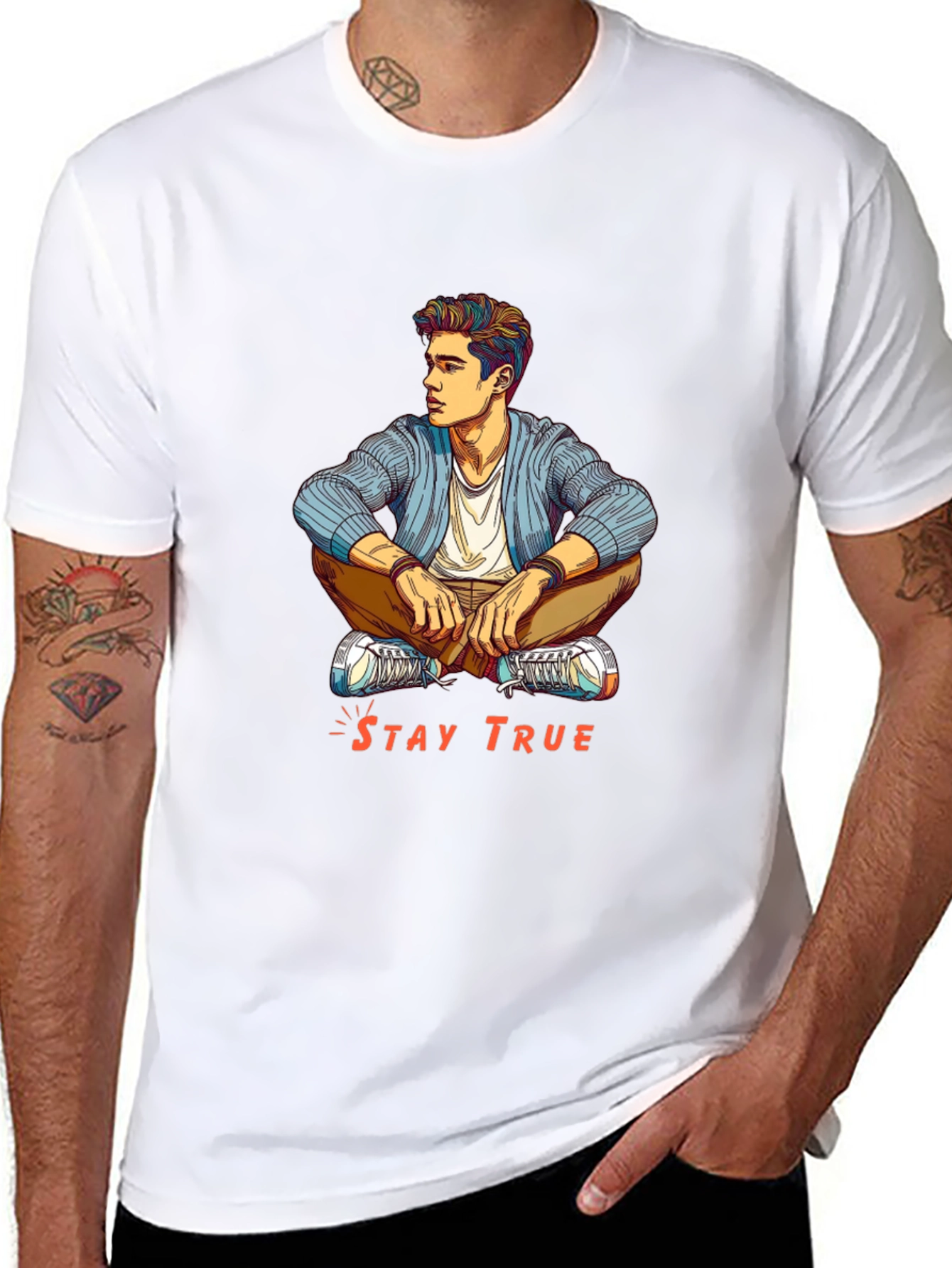 Stay True Graphic T-Shirt - Mens Fashion Tee
