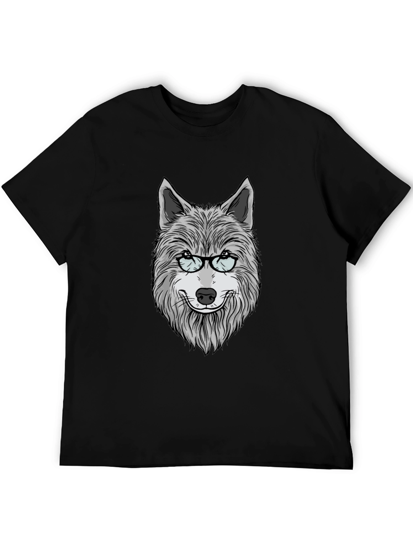 Wolf with Glasses Graphic T-Shirt - Unisex