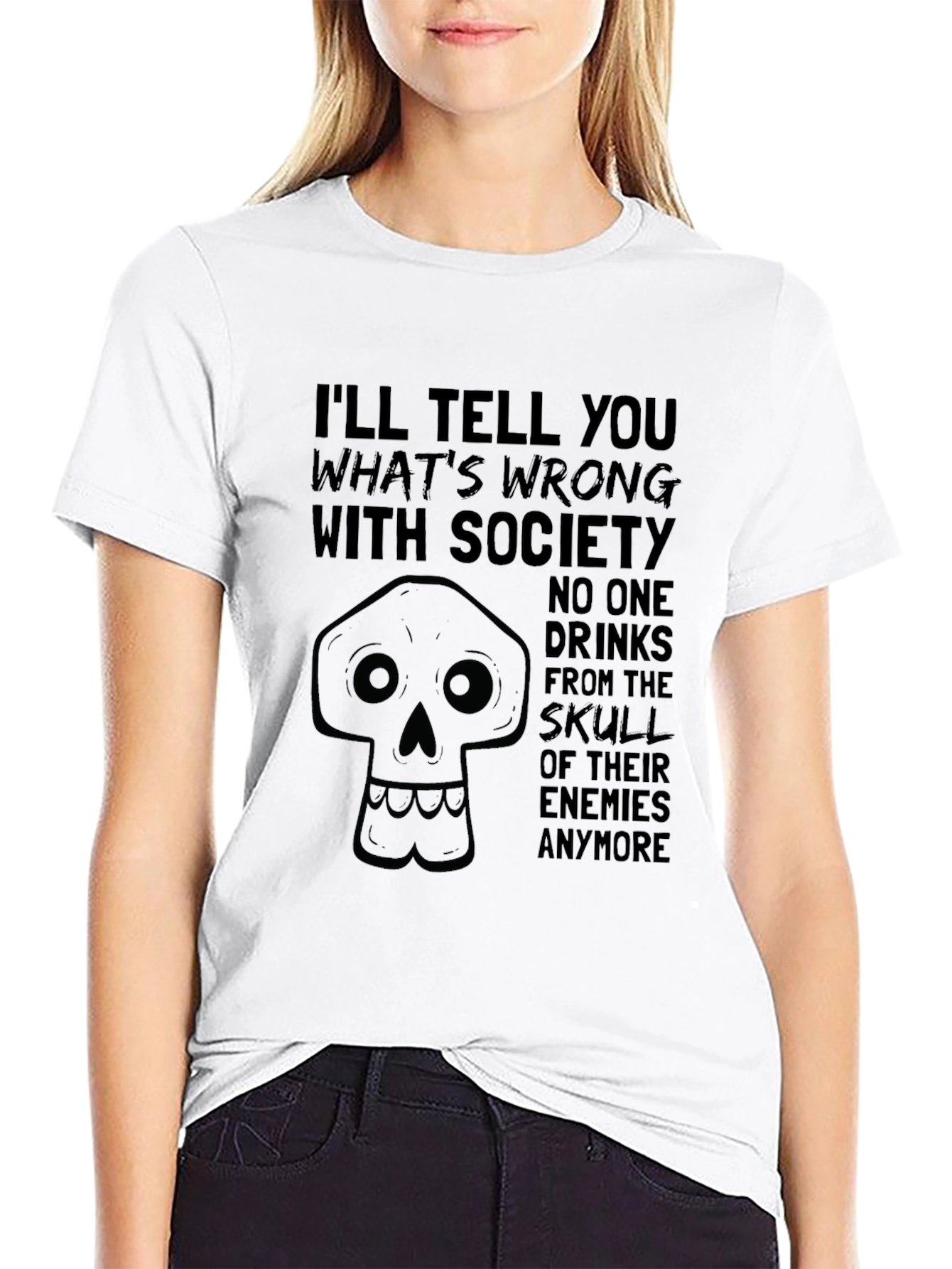 Skull of Enemies Graphic Tee - Black