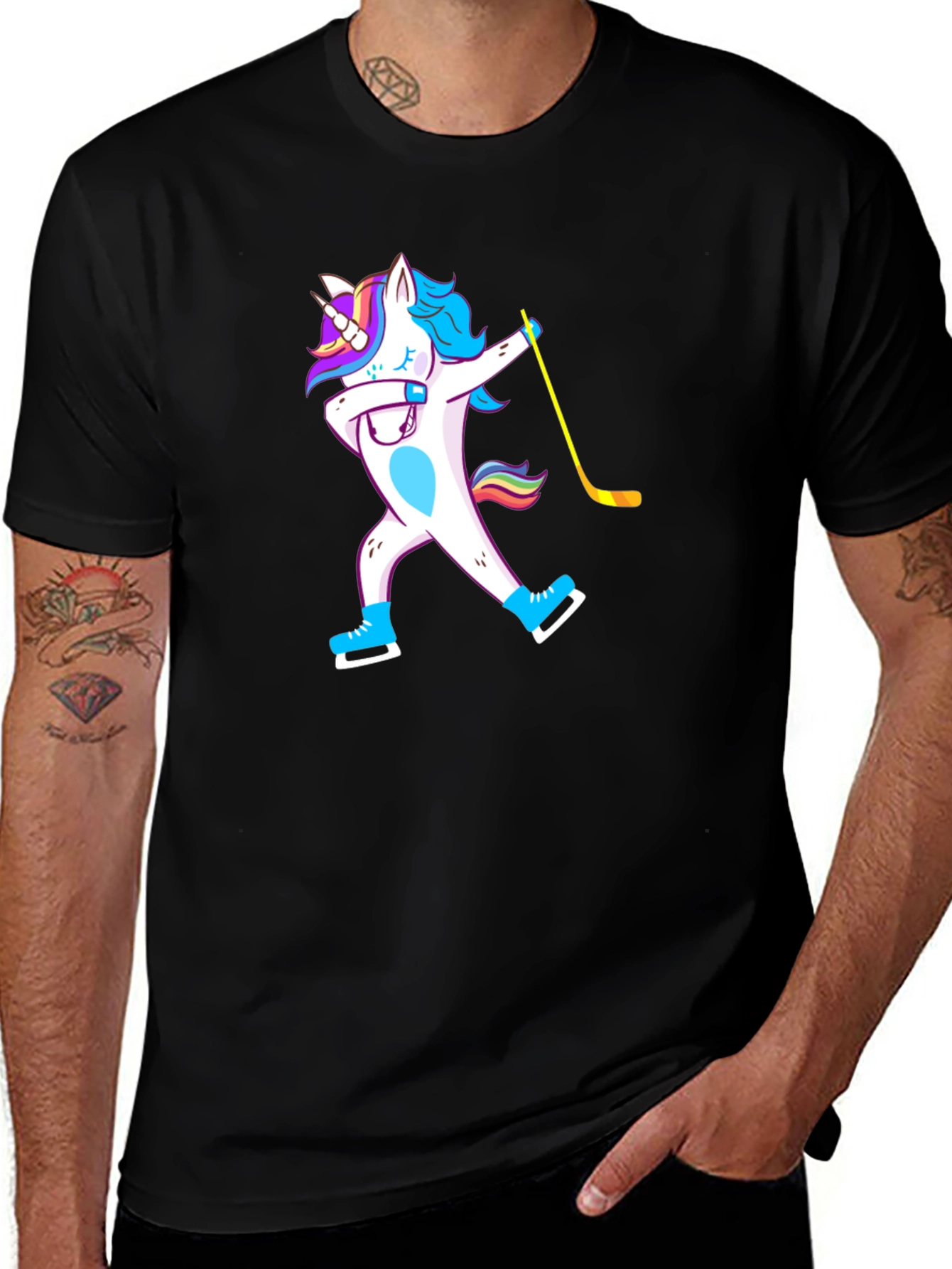 Unicorn Dab Hockey T-Shirt - Black