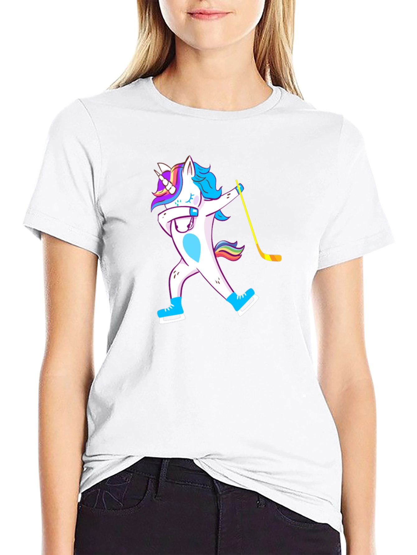 Unicorn Dab Hockey T-Shirt - Black