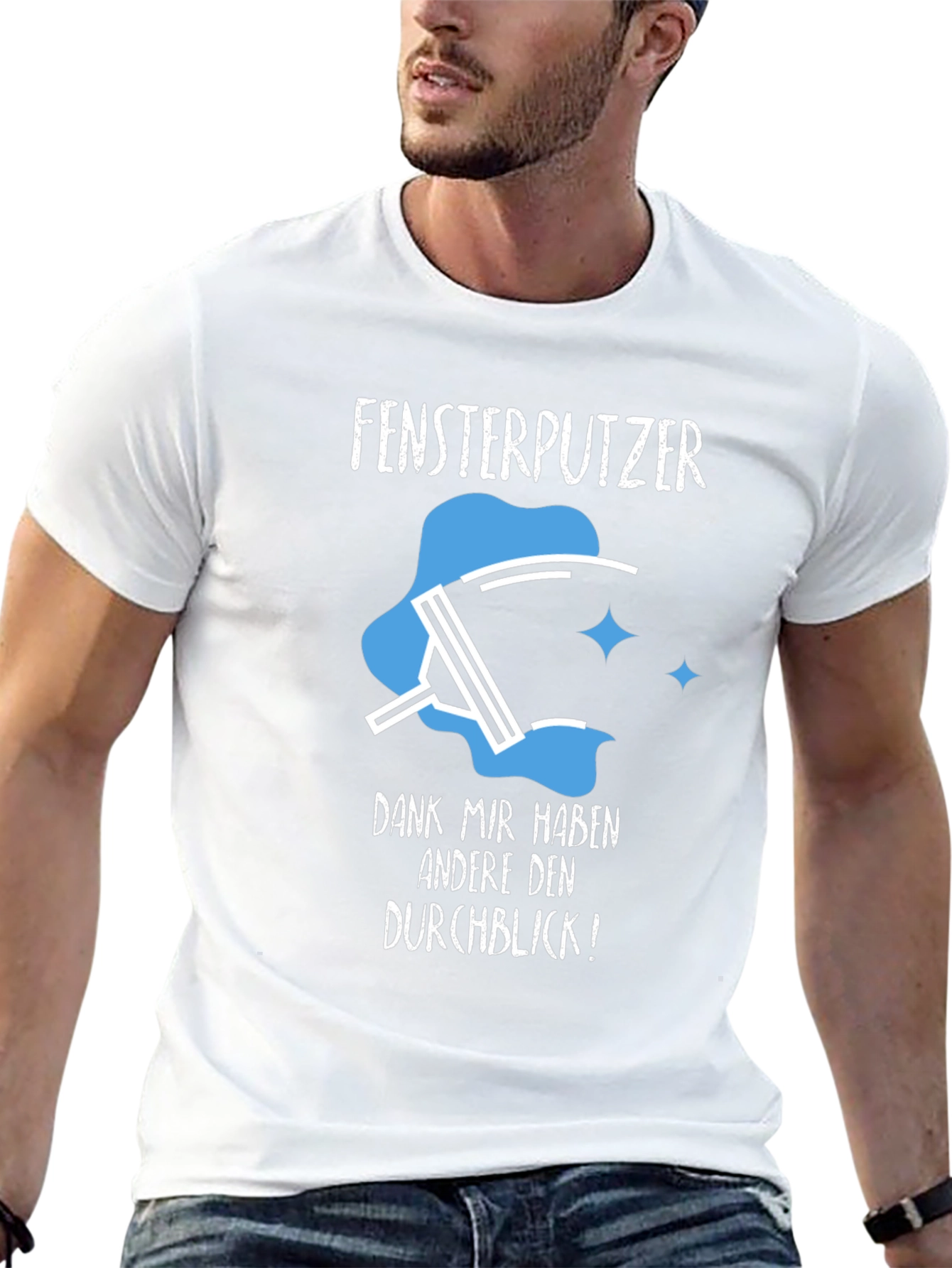 Window Washer Humor T-Shirt - Fensterputzer Durchblick