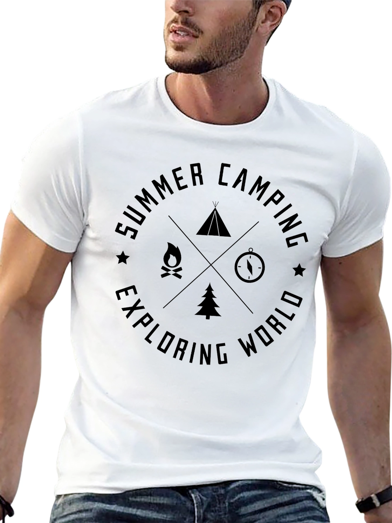 Summer Camping Exploring World Graphic T-Shirt