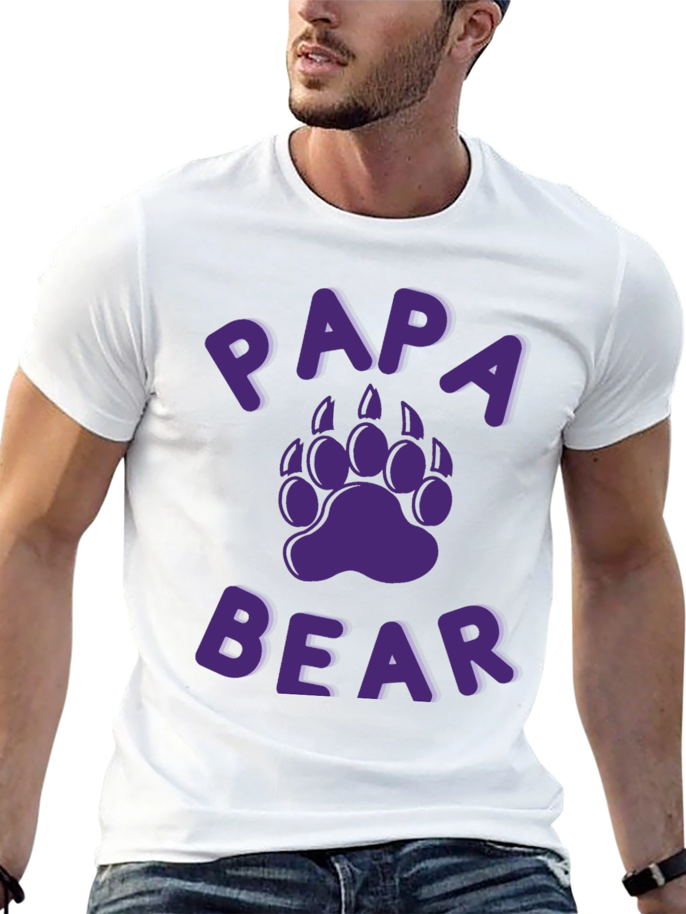 Papa Bear Graphic T-Shirt - Black Cotton Tee