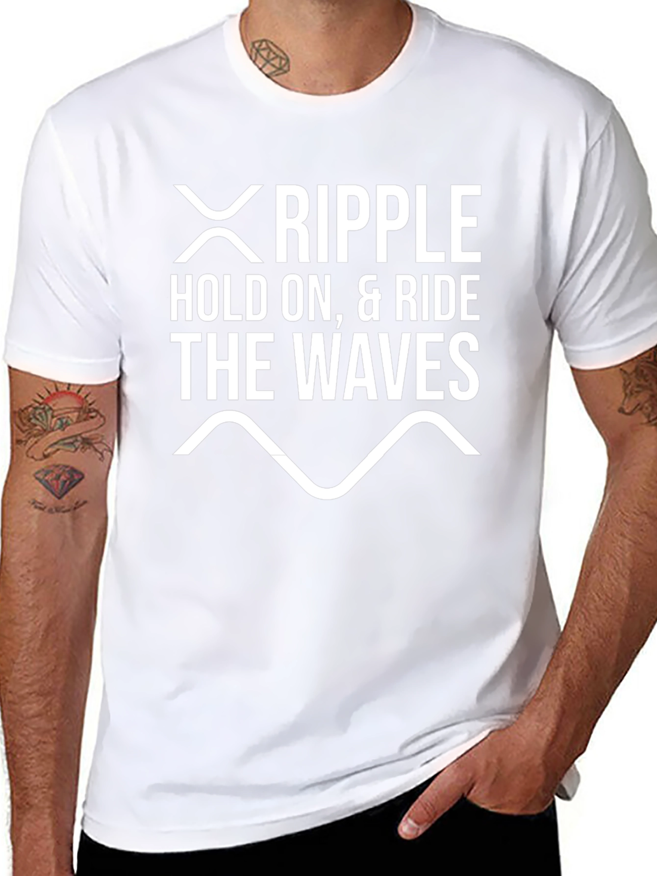Ripple Hold On & Ride the Waves Black T-Shirt