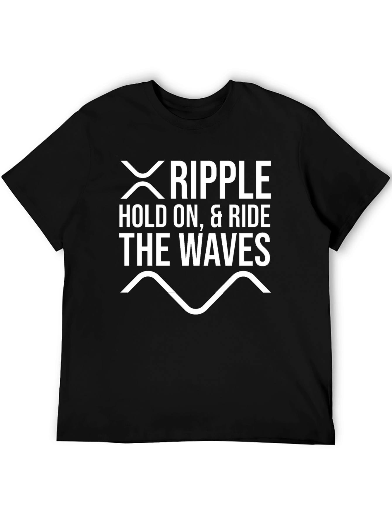 Ripple Hold On & Ride the Waves Black T-Shirt