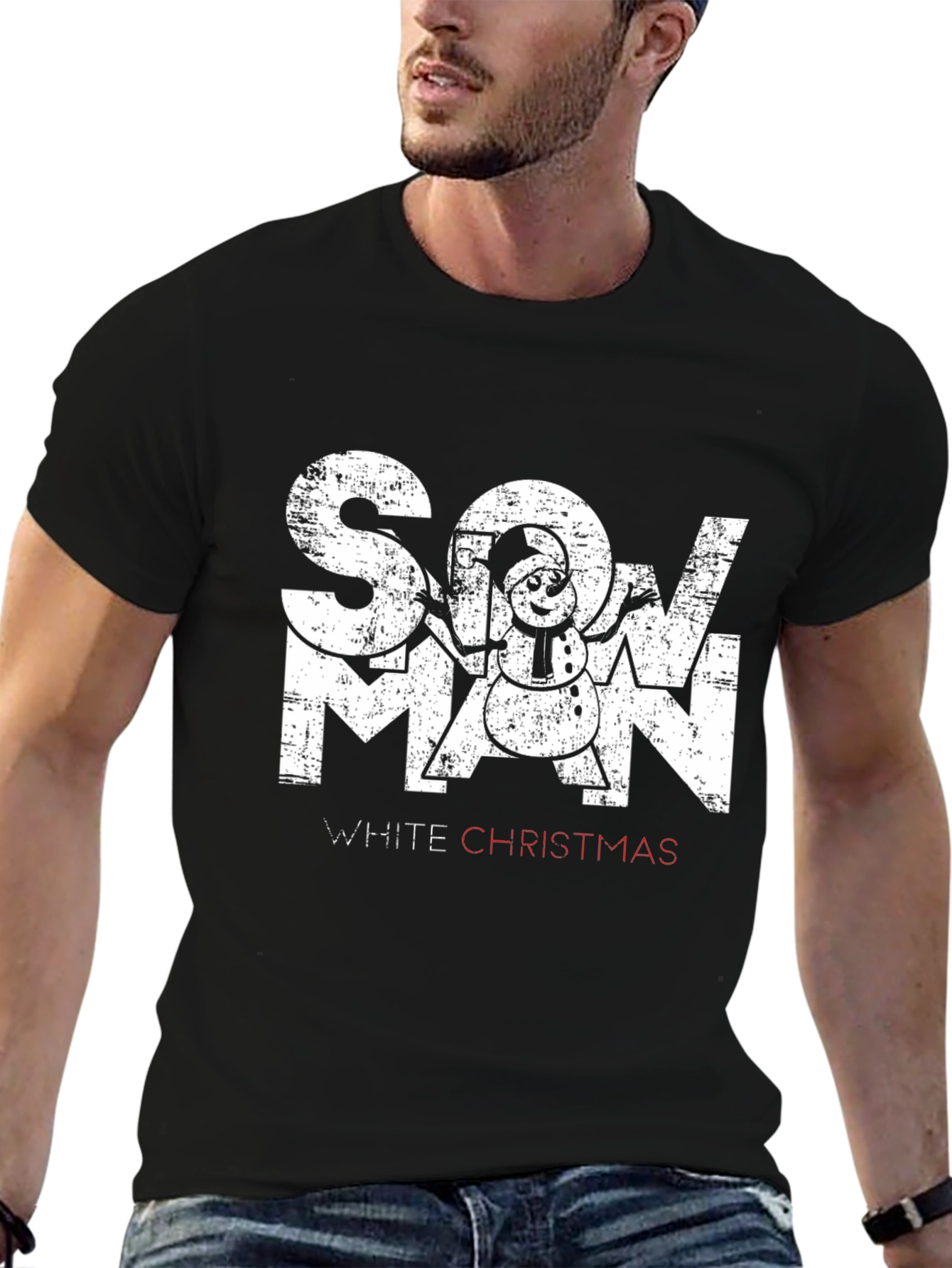 Snowman White Christmas Graphic T-Shirt