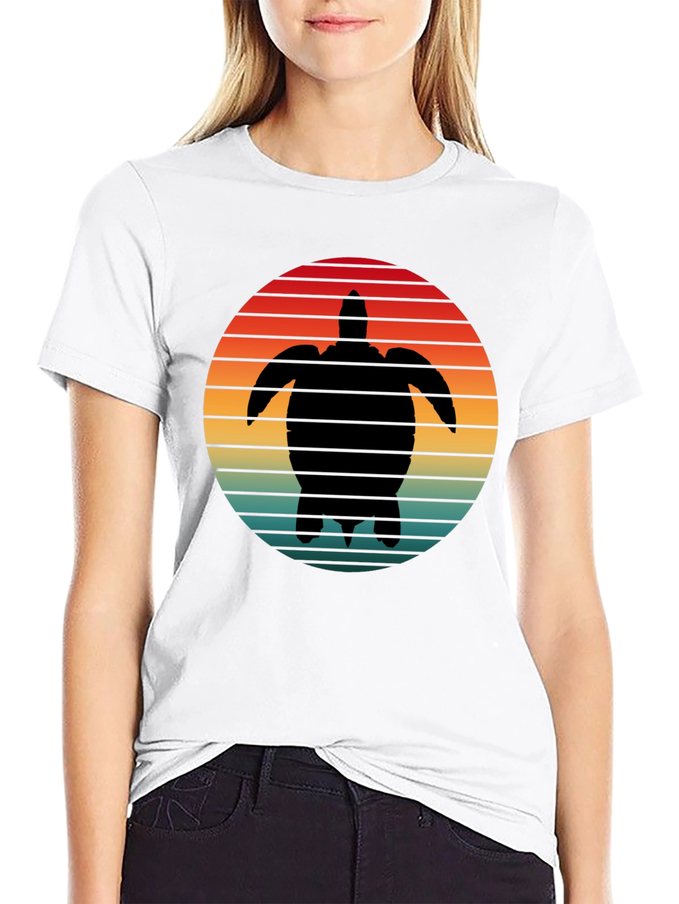 Turtle Sunset Graphic Tee - Black