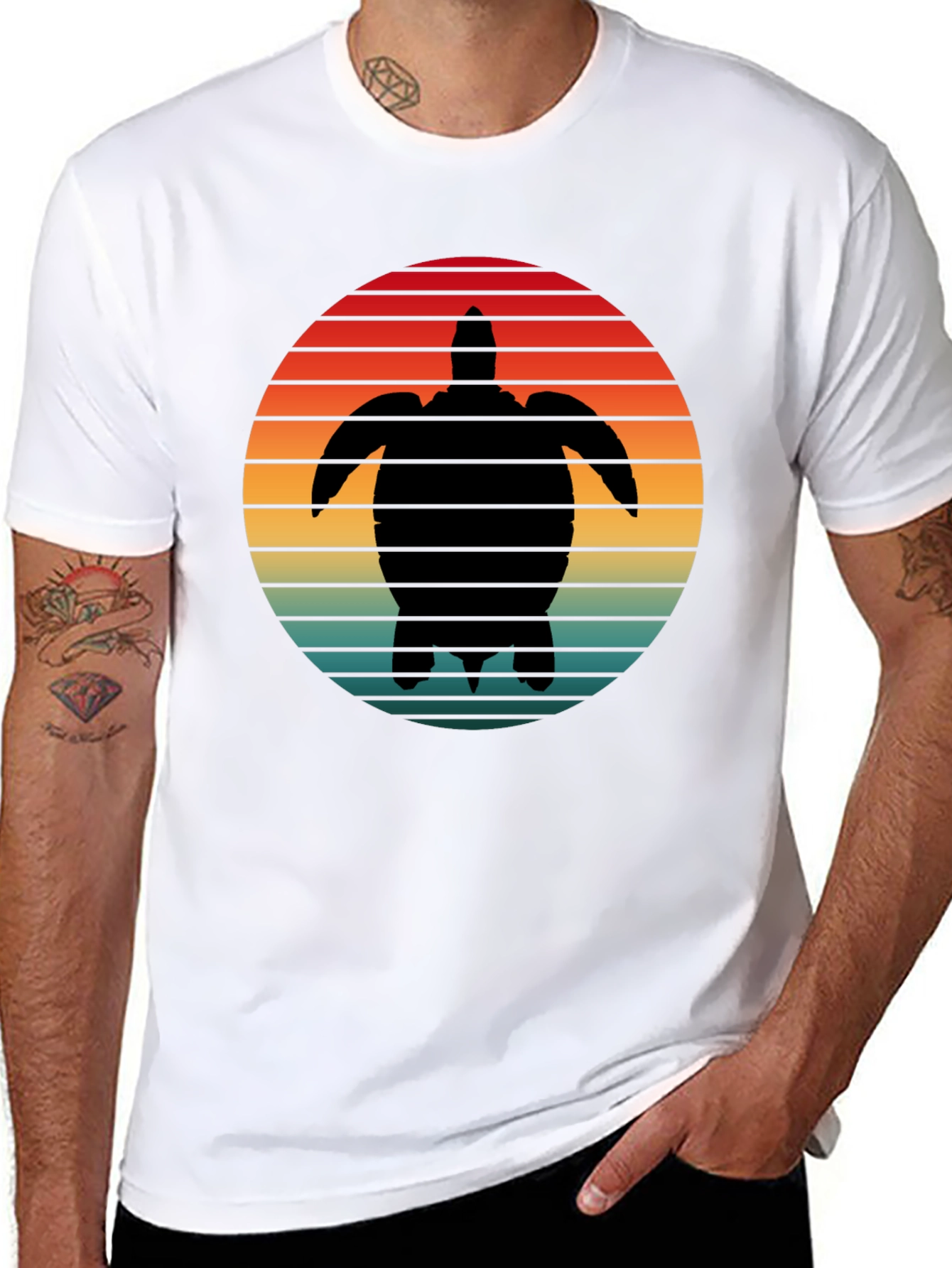 Turtle Sunset Graphic Tee - Black
