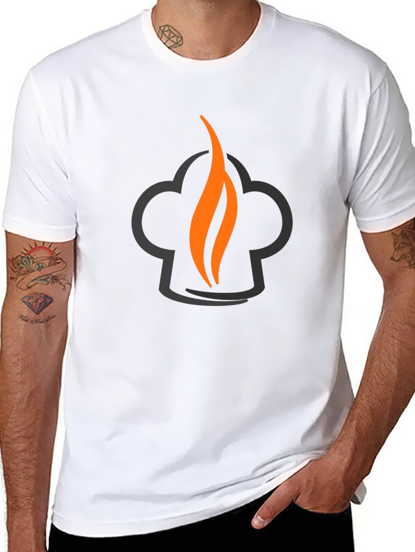 Chefs Flame Graphic Tee - Black Cotton Blend