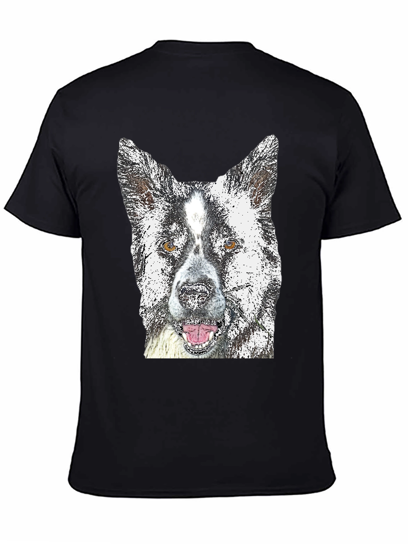 Dog Graphic Tee - Akita Print Black T-Shirt