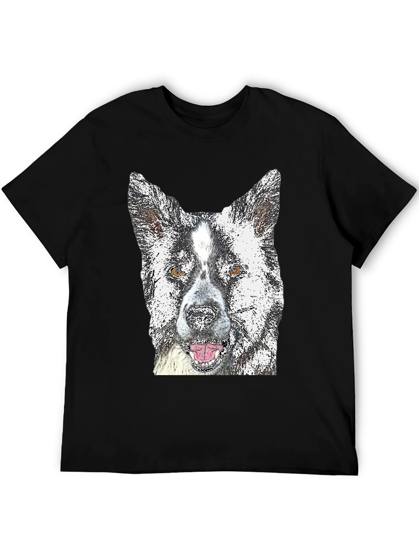 Dog Graphic Tee - Akita Print Black T-Shirt